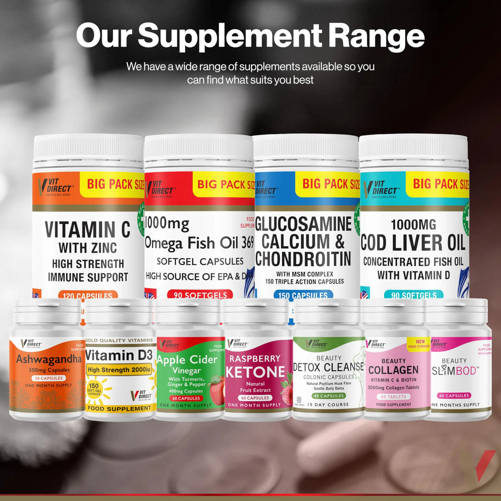 Vit Direct - Beauty Collagen Tablets (Plus Biotin) - 60 Tablets - Two Month Supply - AB Mystery