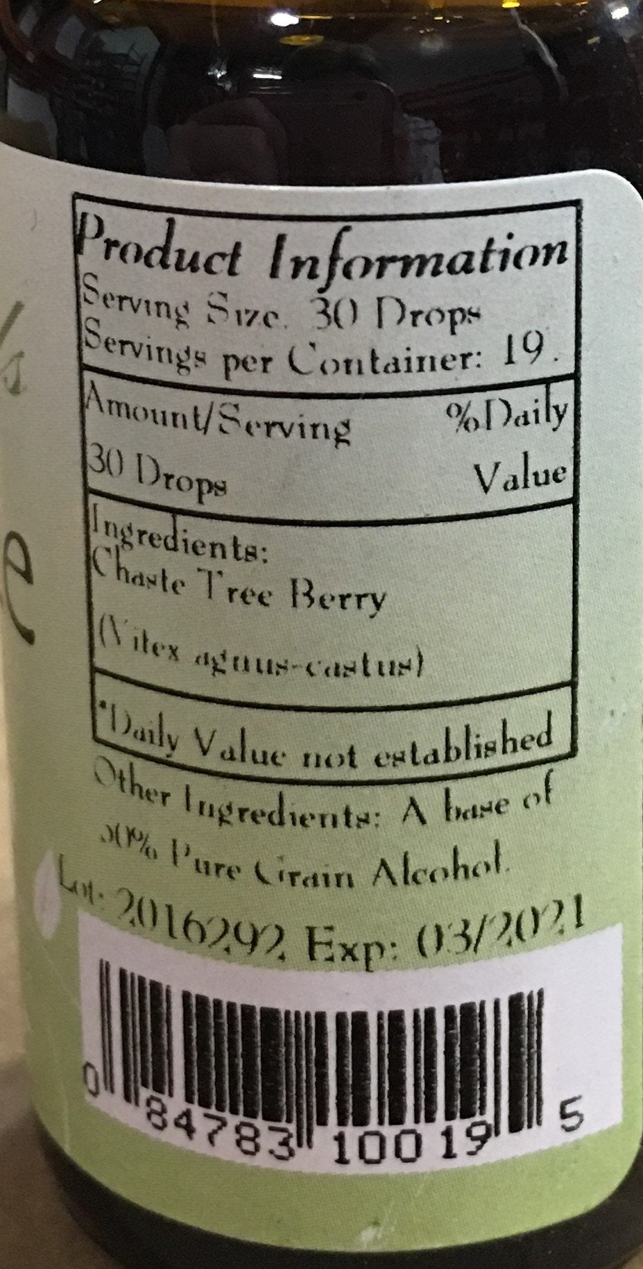 Best Botanicals Chaste Tree Berry Extract 1 oz. - AB Mystery