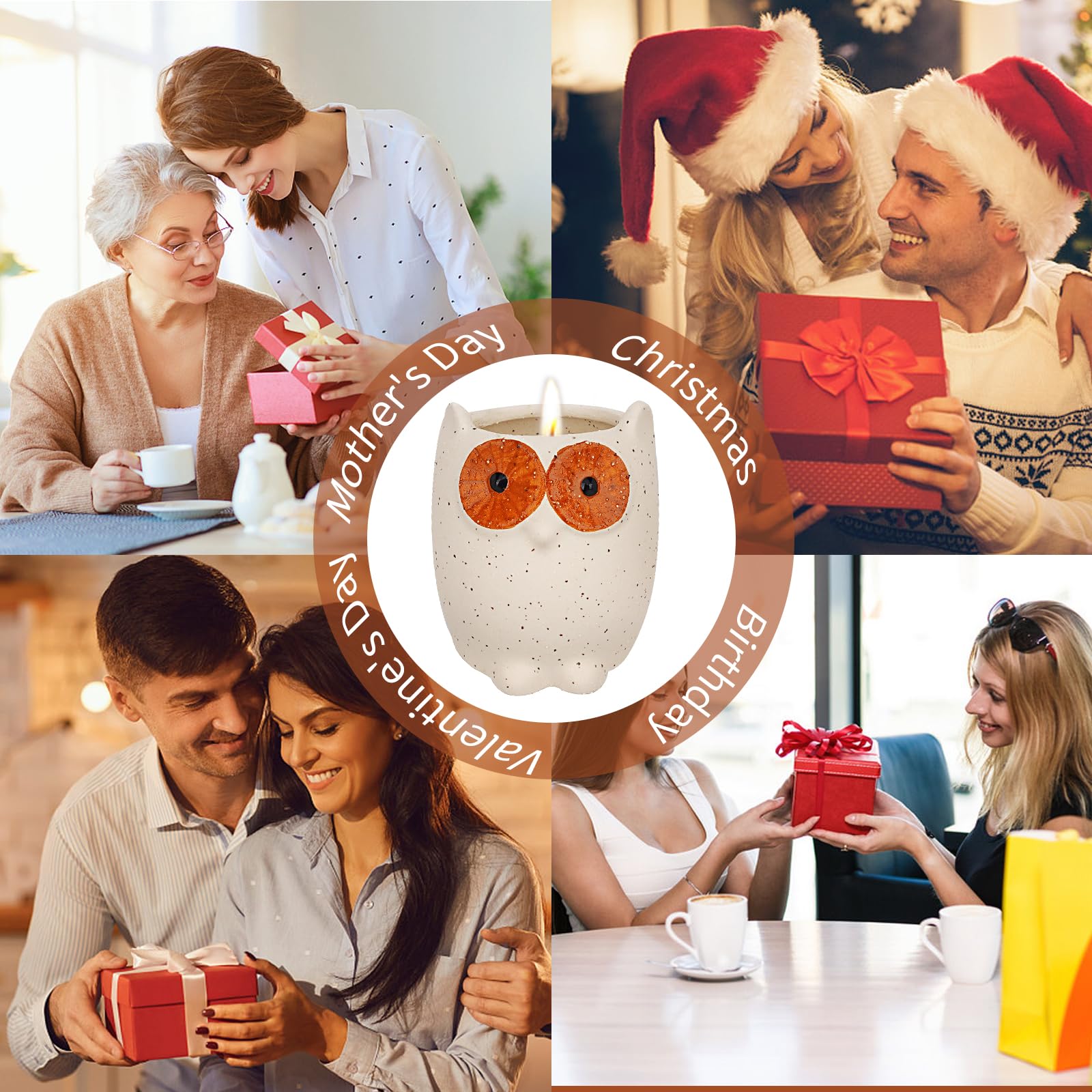 ETAKISH Lavender Scented Candle Gifts for Women, Cute Owl Highly Scented Aromatherapy Candle - AB Mystery