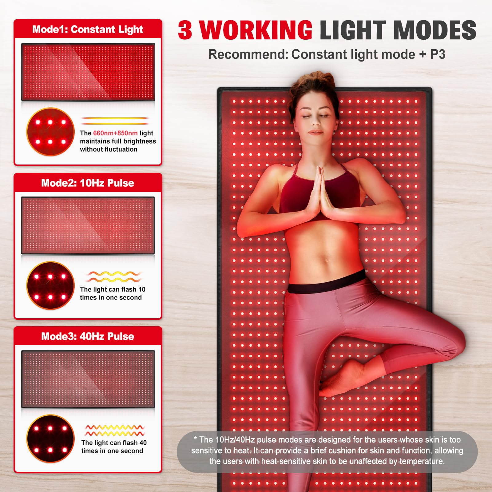 Red Light Therapy Mat for Body, 71"x 31" Red Light Therapy Blanket Red Near Infrared 660nm 850nm - AB Mystery