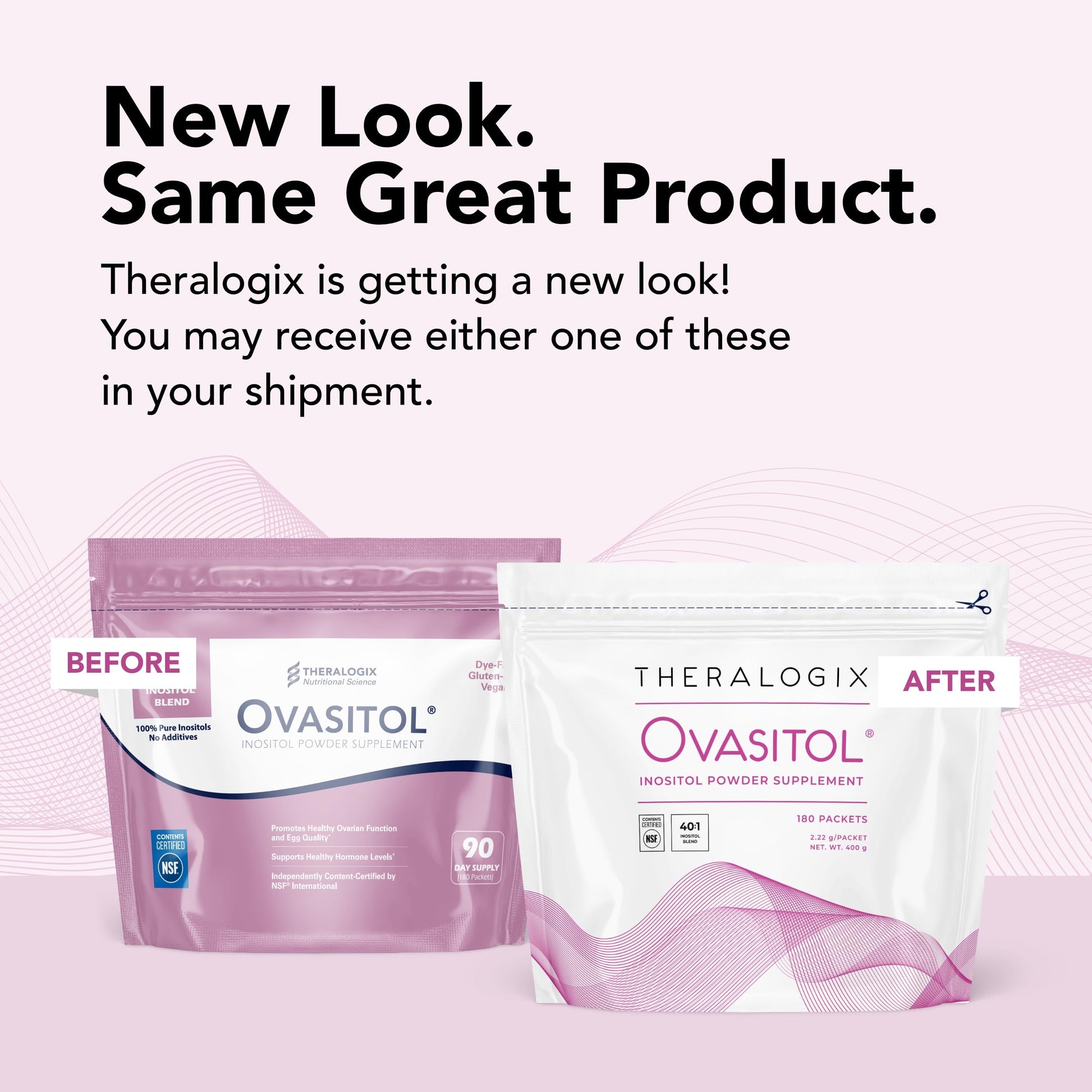 Theralogix Ovasitol Inositol Powder Packets - 180 Servings - Myo-Inositol - AB Mystery