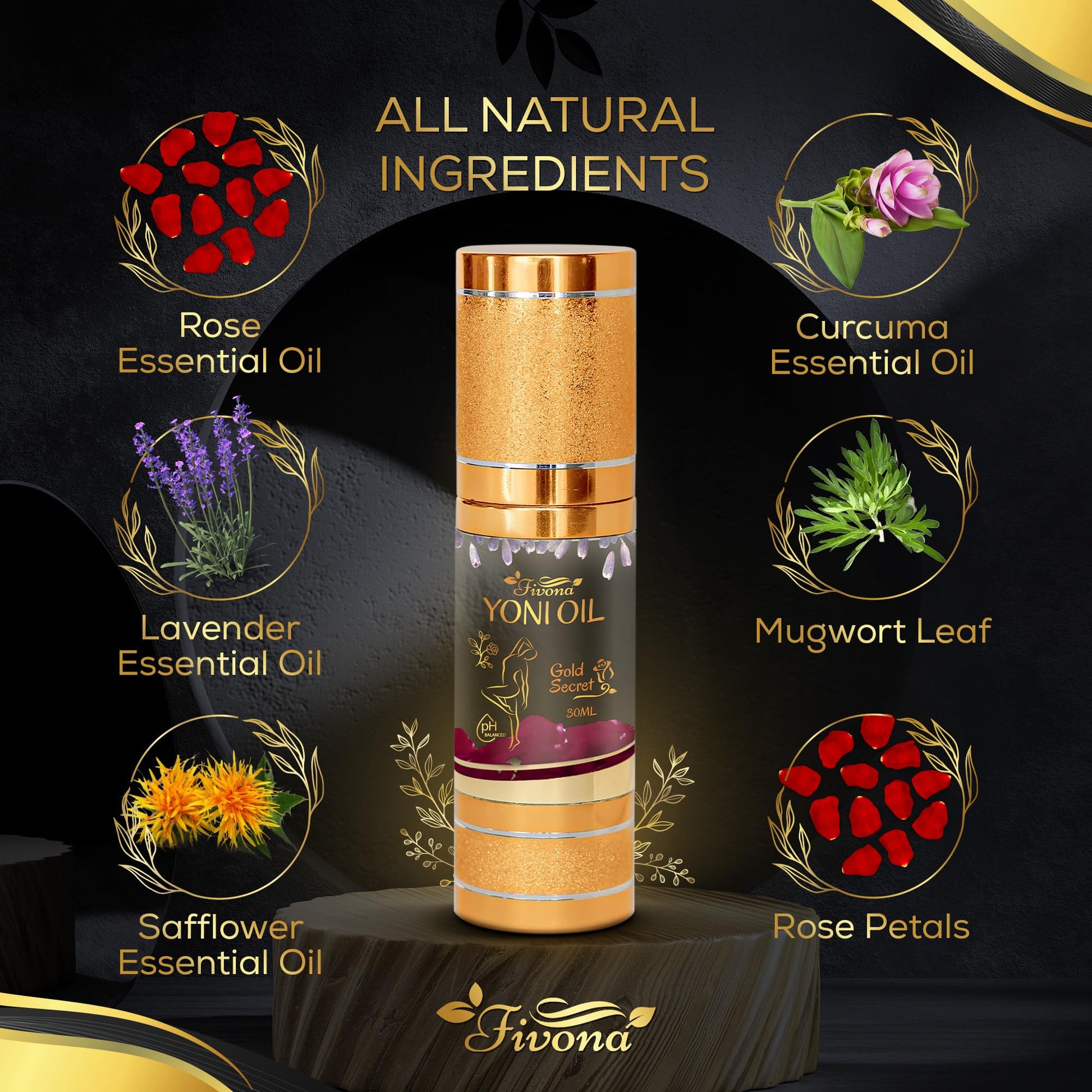 Fivona 4-in-1 Feminine Care Kit, Yoni Oil, Yoni Soap, Yoni Steaming Pot and Red Premium V Steam Herbs - AB Mystery