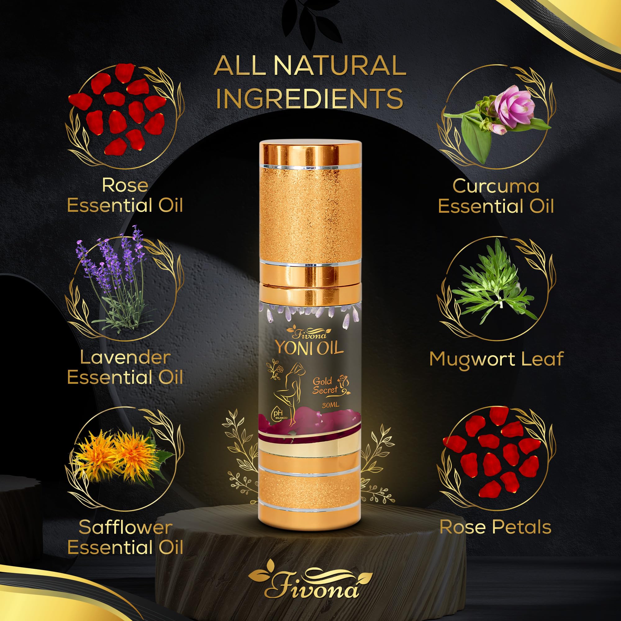 Fivona 4-in-1 Feminine Care Kit, Yoni Oil, Yoni Soap, Yoni Steaming Pot and Red Premium V Steam Herbs - AB Mystery