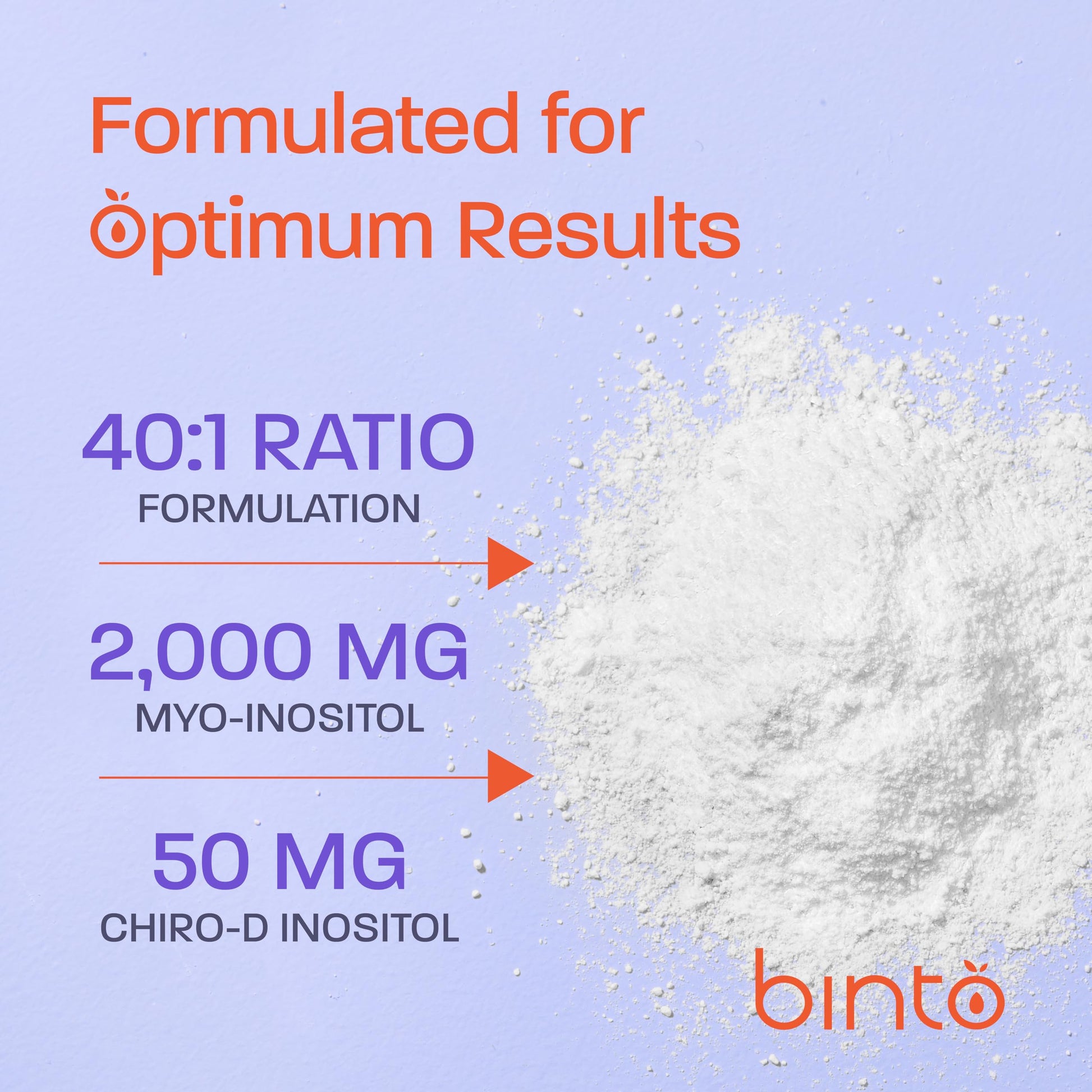 Binto Inositol Powder Mix | 60-Day Supply | 40:1 Ratio of Myo and D-Chiro Inositol - AB Mystery