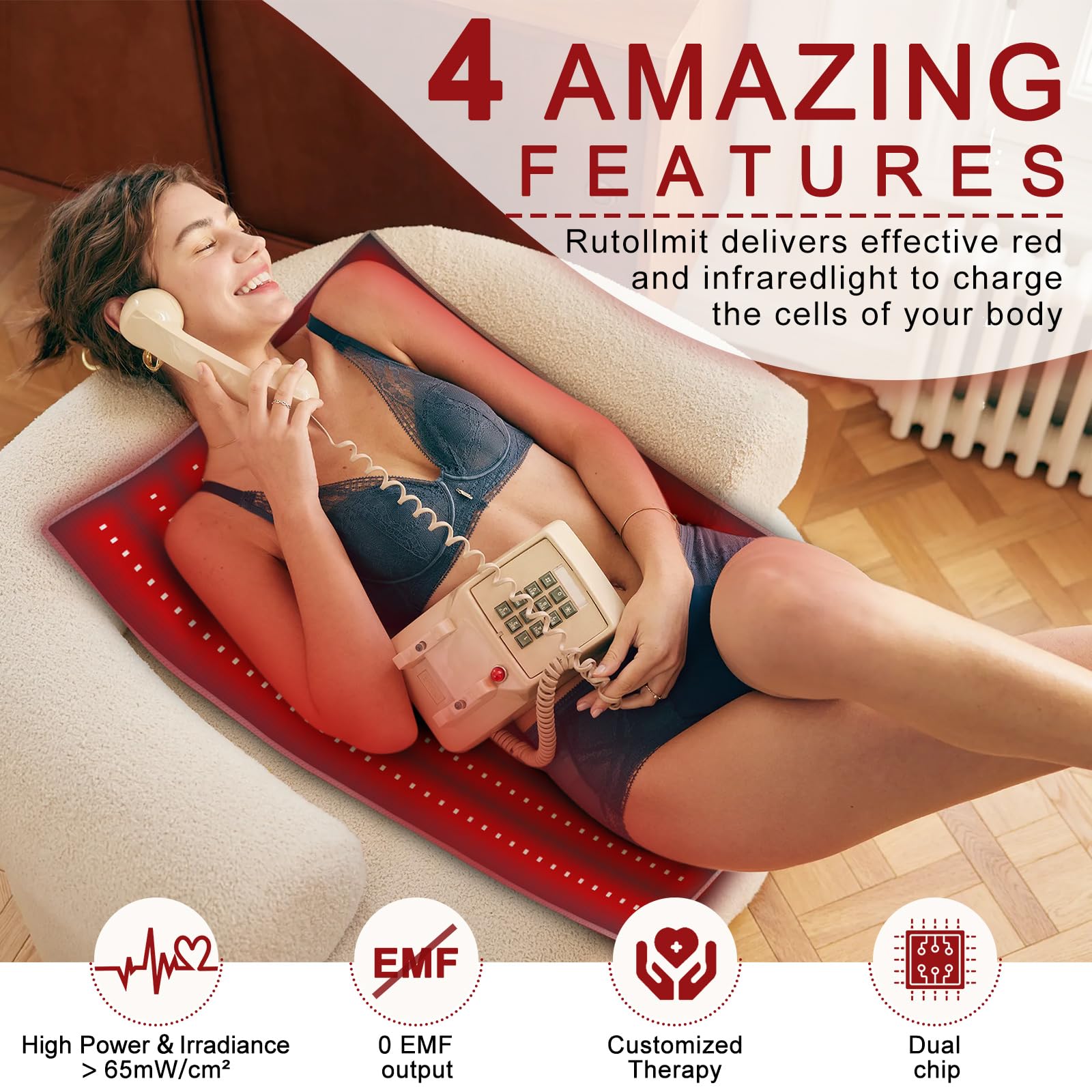 Red Light Therapy Pad 38 * 23.6 in - Red Light Therapy Body, 400 LEDs Using 660nm Red Light - AB Mystery