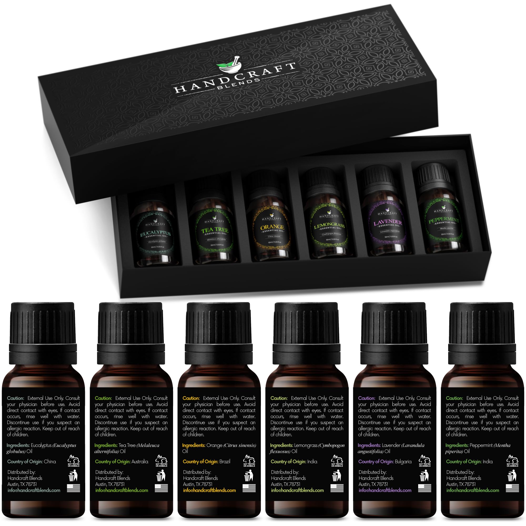 Handcraft Essential Oils Set – Top 6 Essential Oil Diffuser Oils for Home, Candle Making, Aromatherapy Oils - AB Mystery