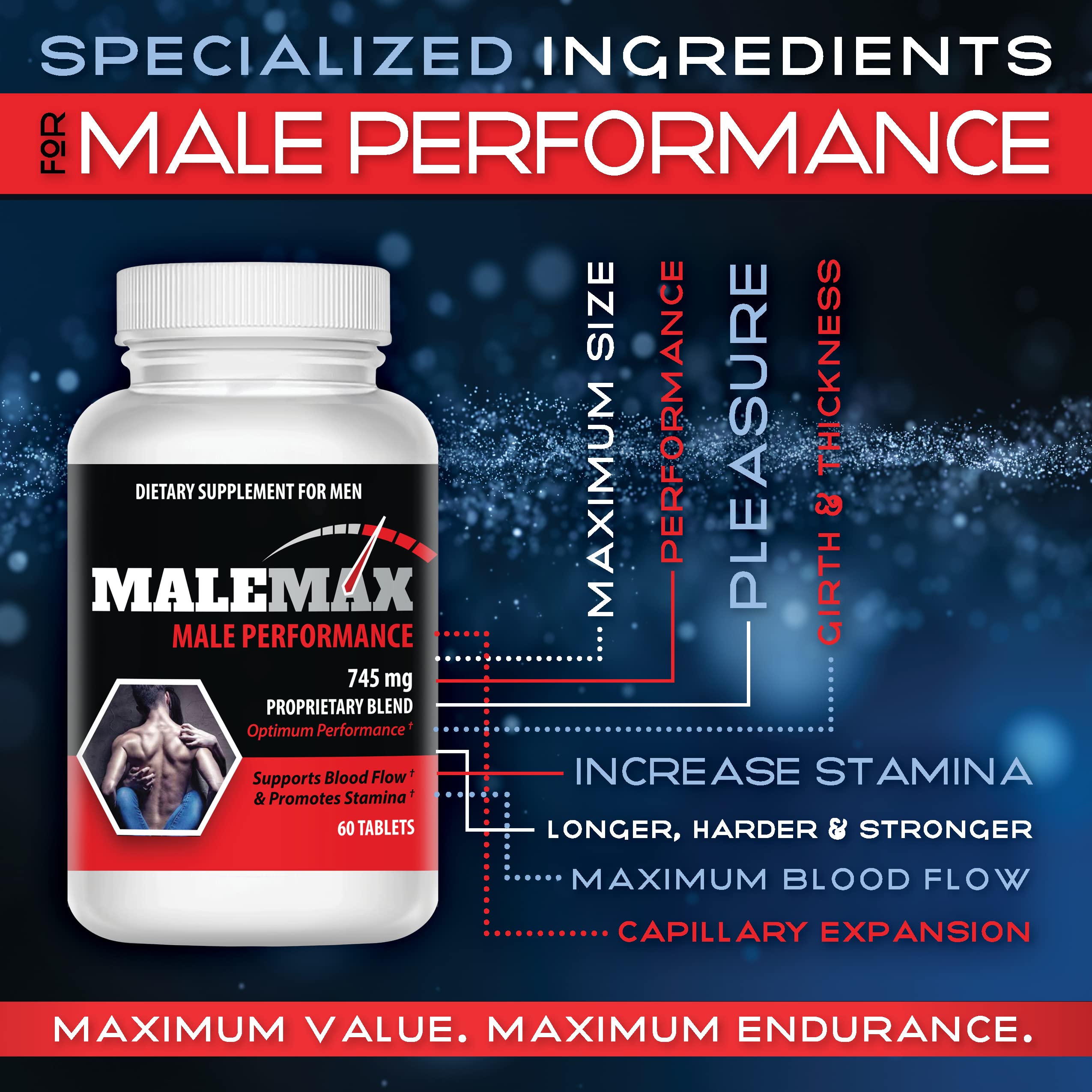 Male Enlargement Pills- Amplify Male Size- Boost Up to 3 Inches Fast- Extend in Length - AB Mystery