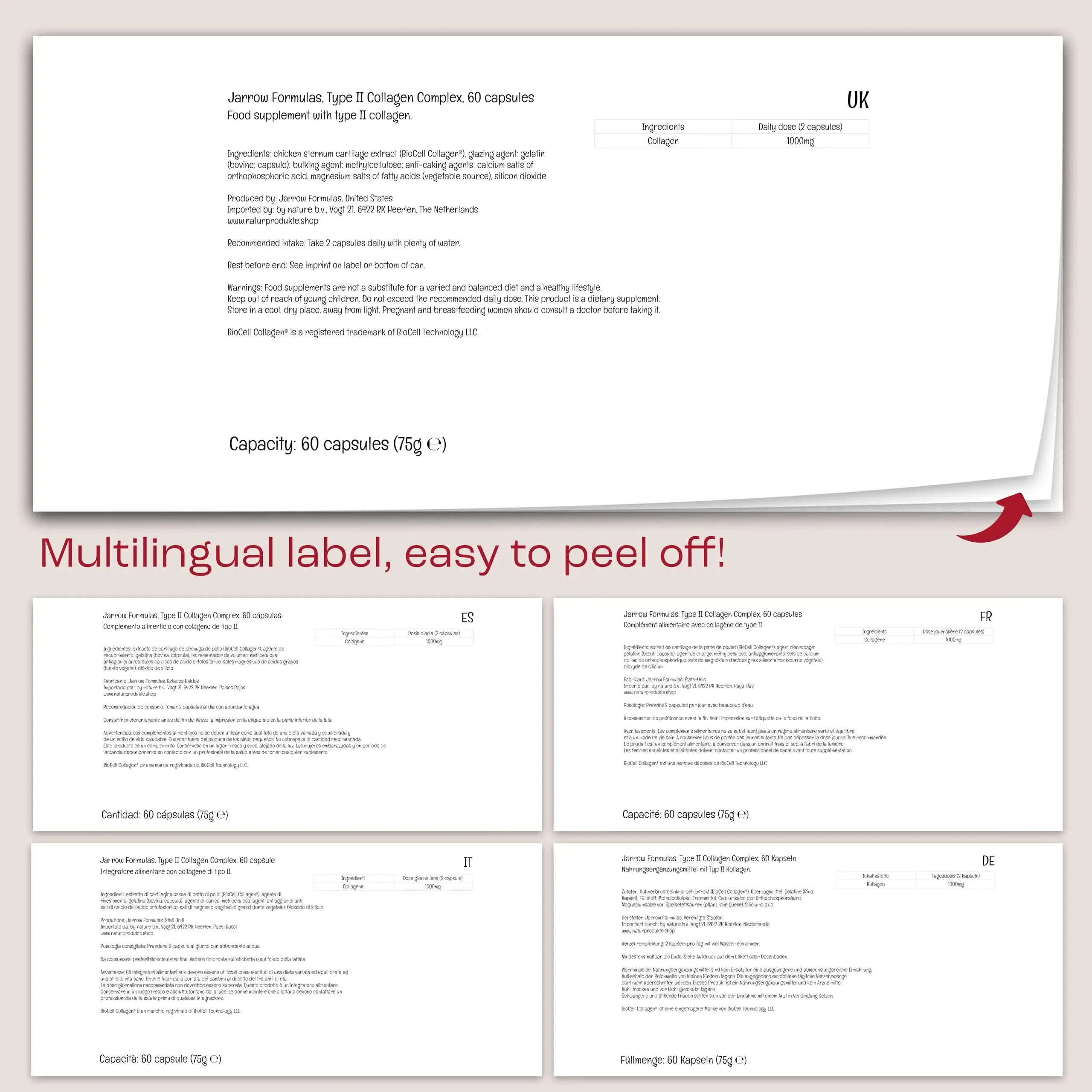 Jarrow Formulas, Type II Collagen Complex (Type 2 Collagen), 60 Capsules - AB Mystery