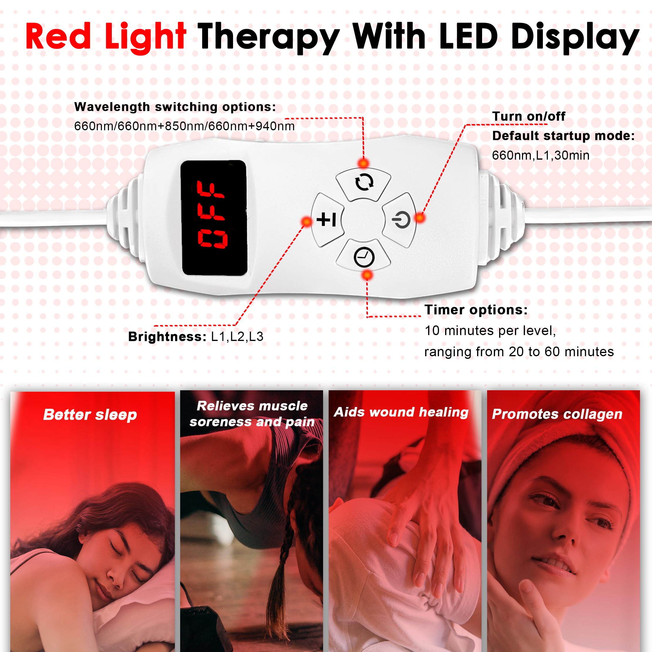Akarishin Red Light Therapy Lamp- 660nm Red Light,850nm & 940nm Infrared Light Therapy - AB Mystery