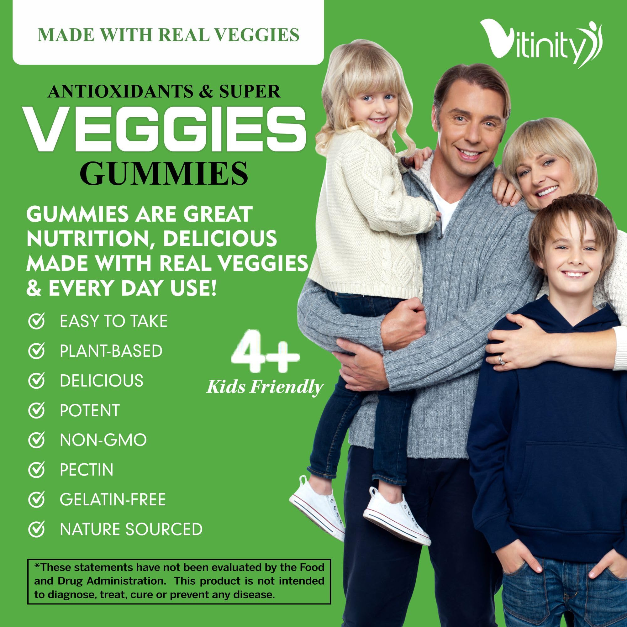 VITINITY Made with Real Super Veggies Delicious Gummy Supplement,Men,Women & Kids - AB Mystery