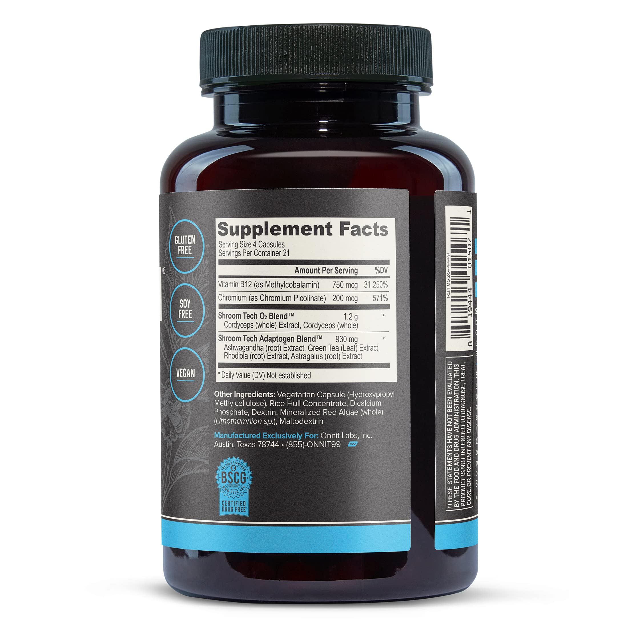Onnit Shroom TECH Sport (84ct) | All Natural Pre-Workout Supplement with Ashwagandha - AB Mystery