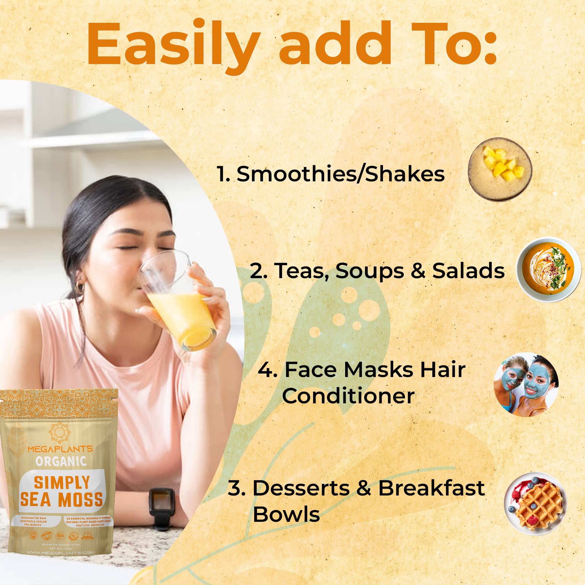 MEGAPLANTS Organic Sea Moss | Makes 228 Servings of Seamoss Gel | Pre-Washed - AB Mystery