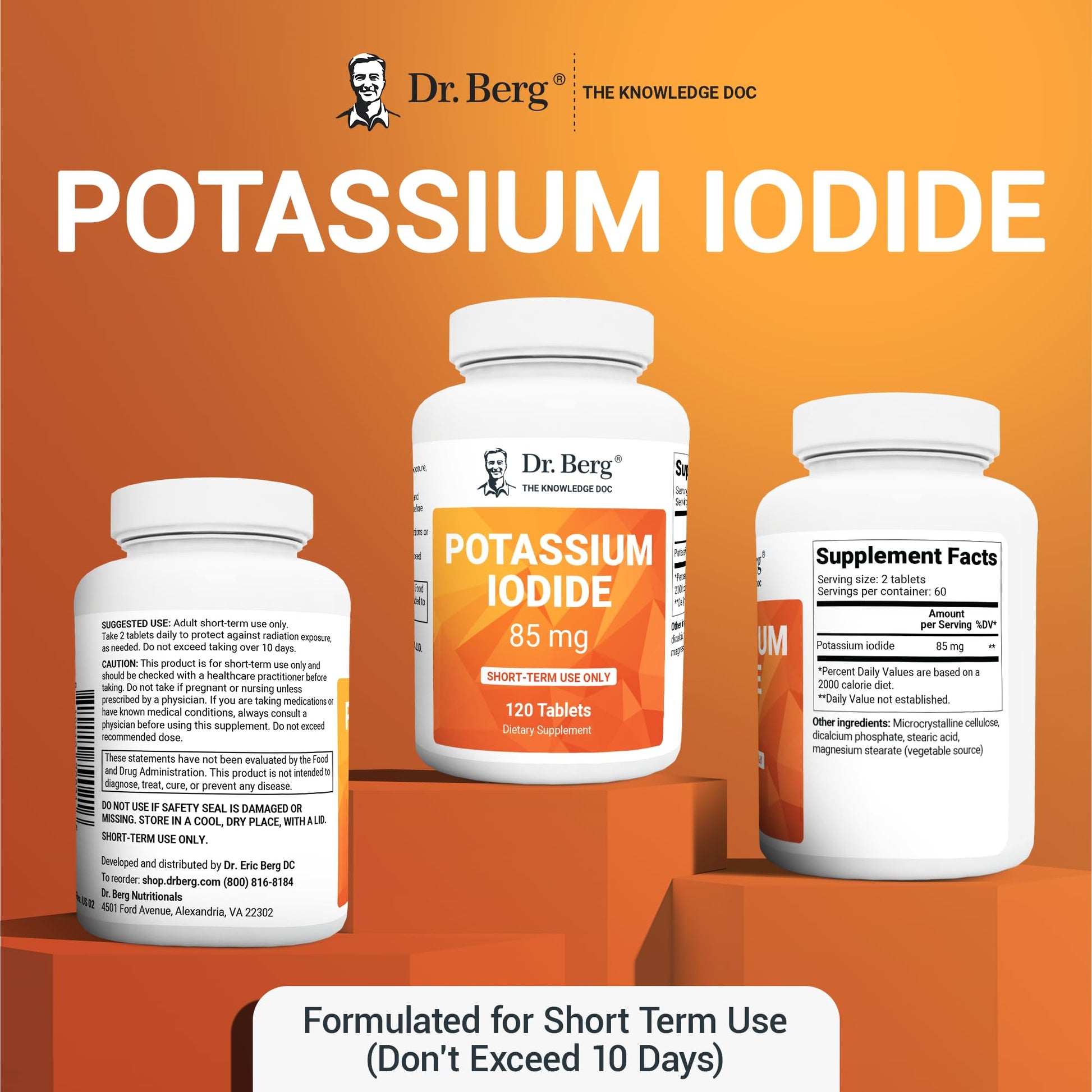 Dr. Berg's Incredible Potassium Iodide Tablets - Now 120 Tablets with a Smaller Easy - AB Mystery