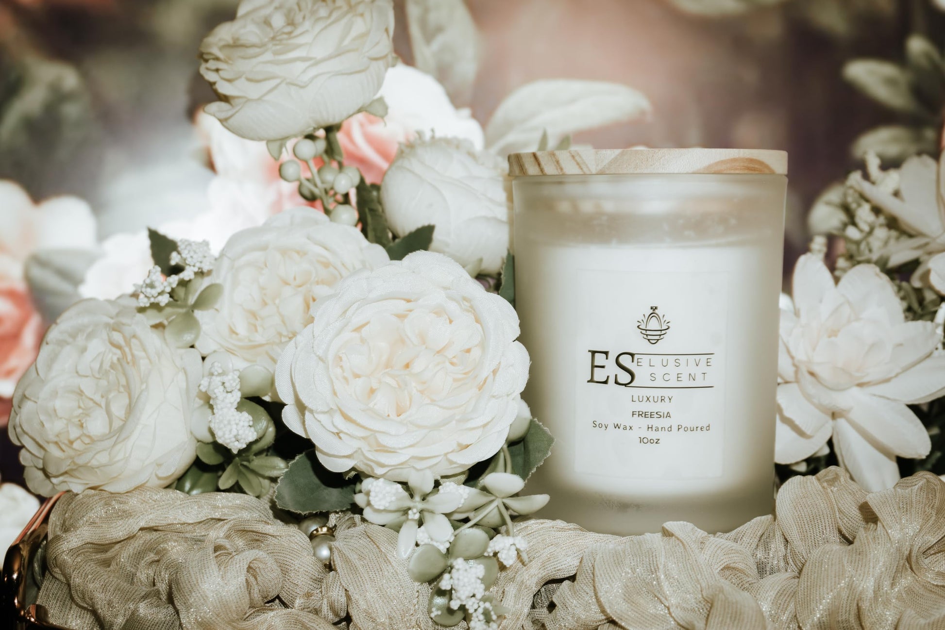 Freesia | 10oz | Luxury Candle | Scented Candle | Aromatherapy | Essential Fragrance Oils | 100% Soy Wax - AB Mystery