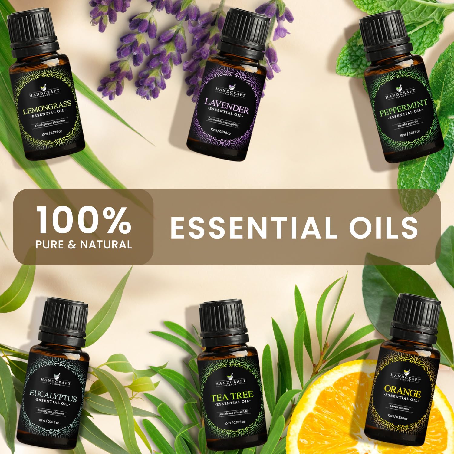Handcraft Essential Oils Set – Top 6 Essential Oil Diffuser Oils for Home, Candle Making, Aromatherapy Oils - AB Mystery