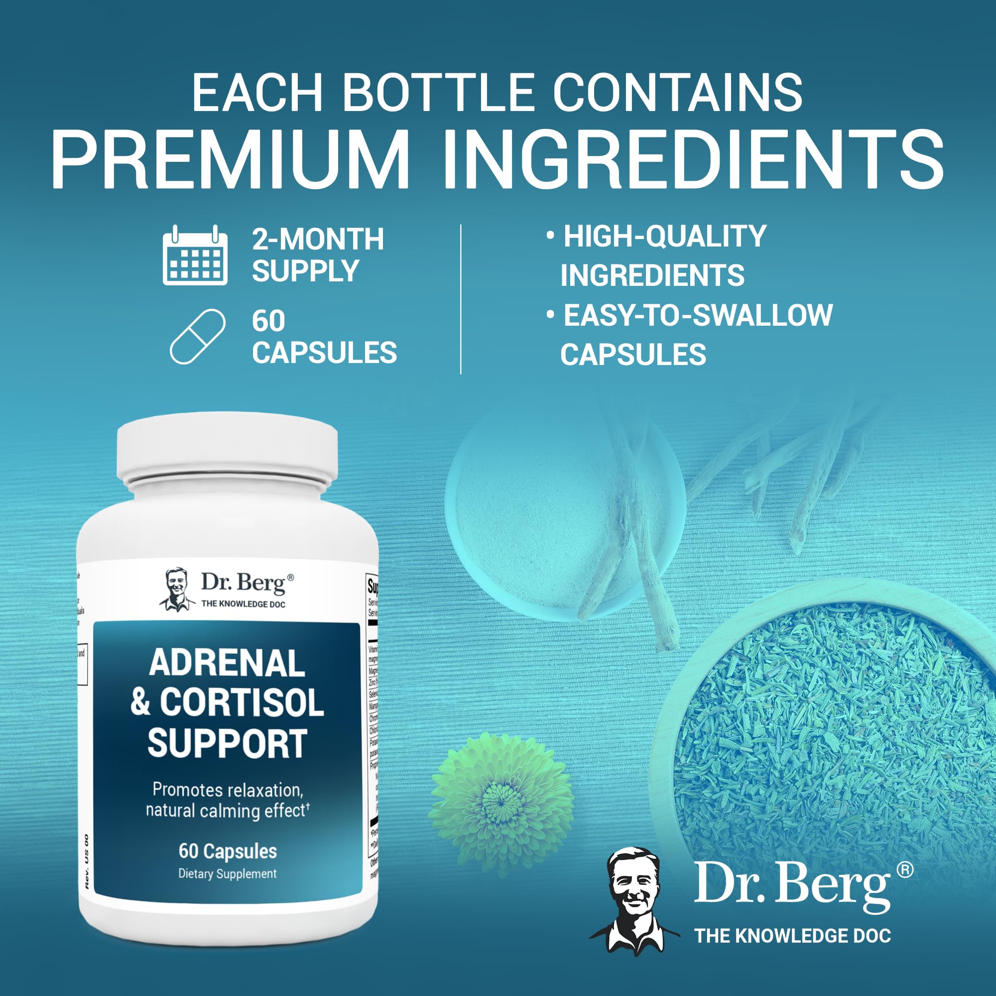 Dr. Berg Adrenal & Cortisol Supplement New Formula - Adrenal Supplement & Cortisol - AB Mystery