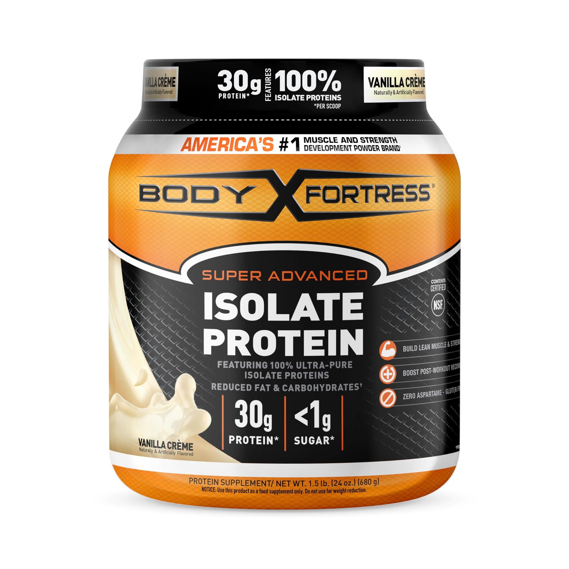 Body Fortress Super Advanced Isolate Protein Powder, Gluten Free, Vanilla Creme Flavored - AB Mystery