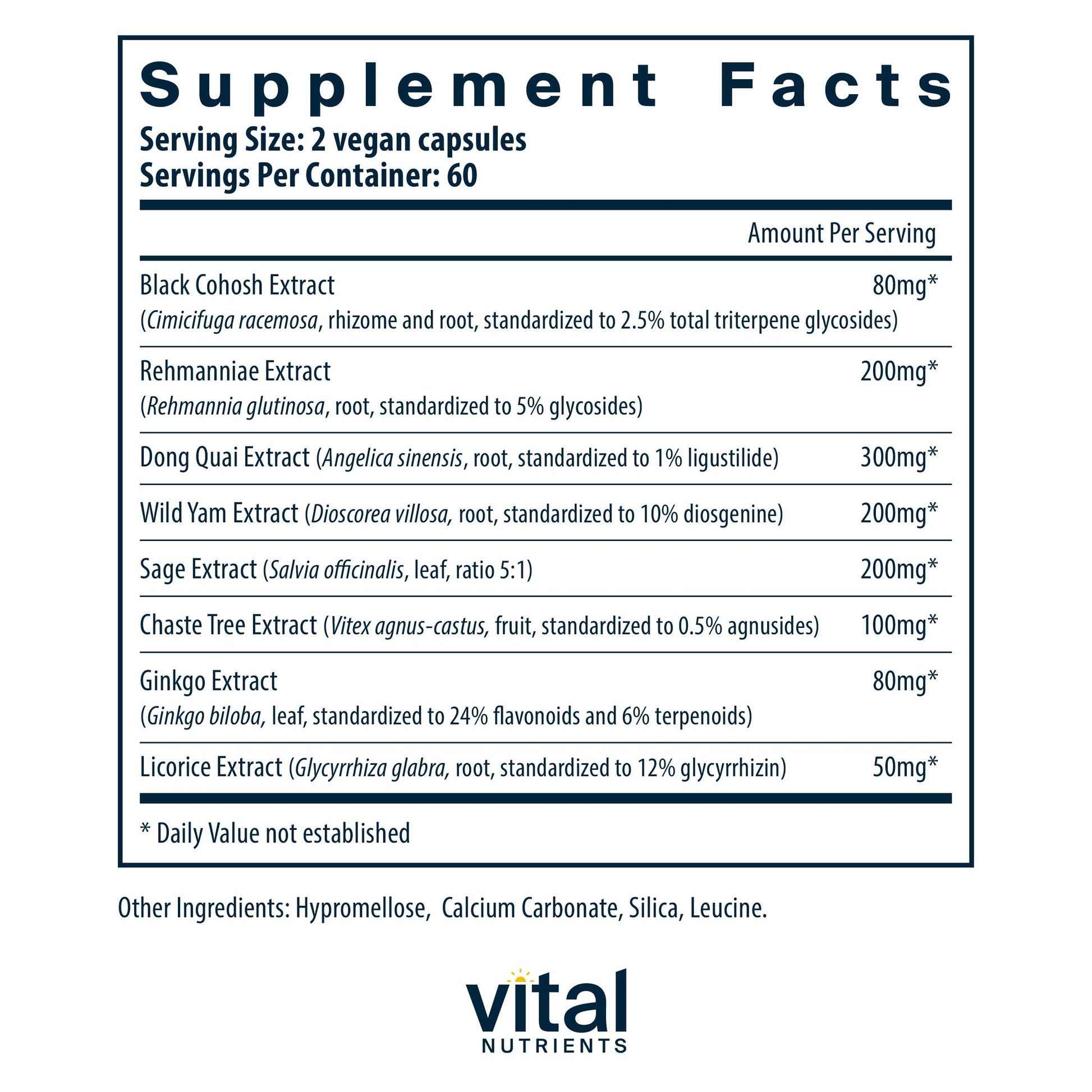 Vital Nutrients Menopause Support | Vegan Supplement for Women | Herbal Complex - AB Mystery