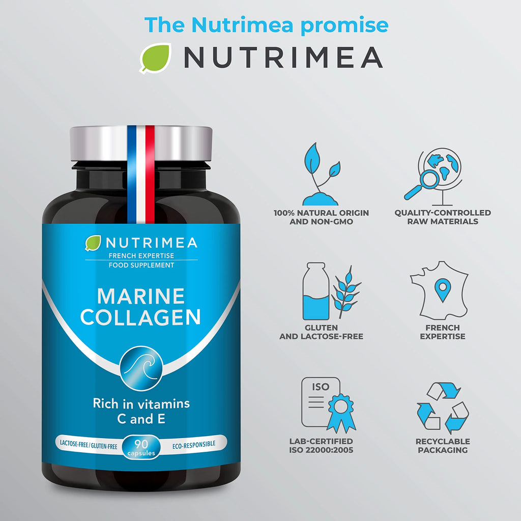 Pure Marine Collagen (900mg) - Enriched with Vitamins C and E – Patented Premium Type I & II Hydrolysed Collagen - AB Mystery