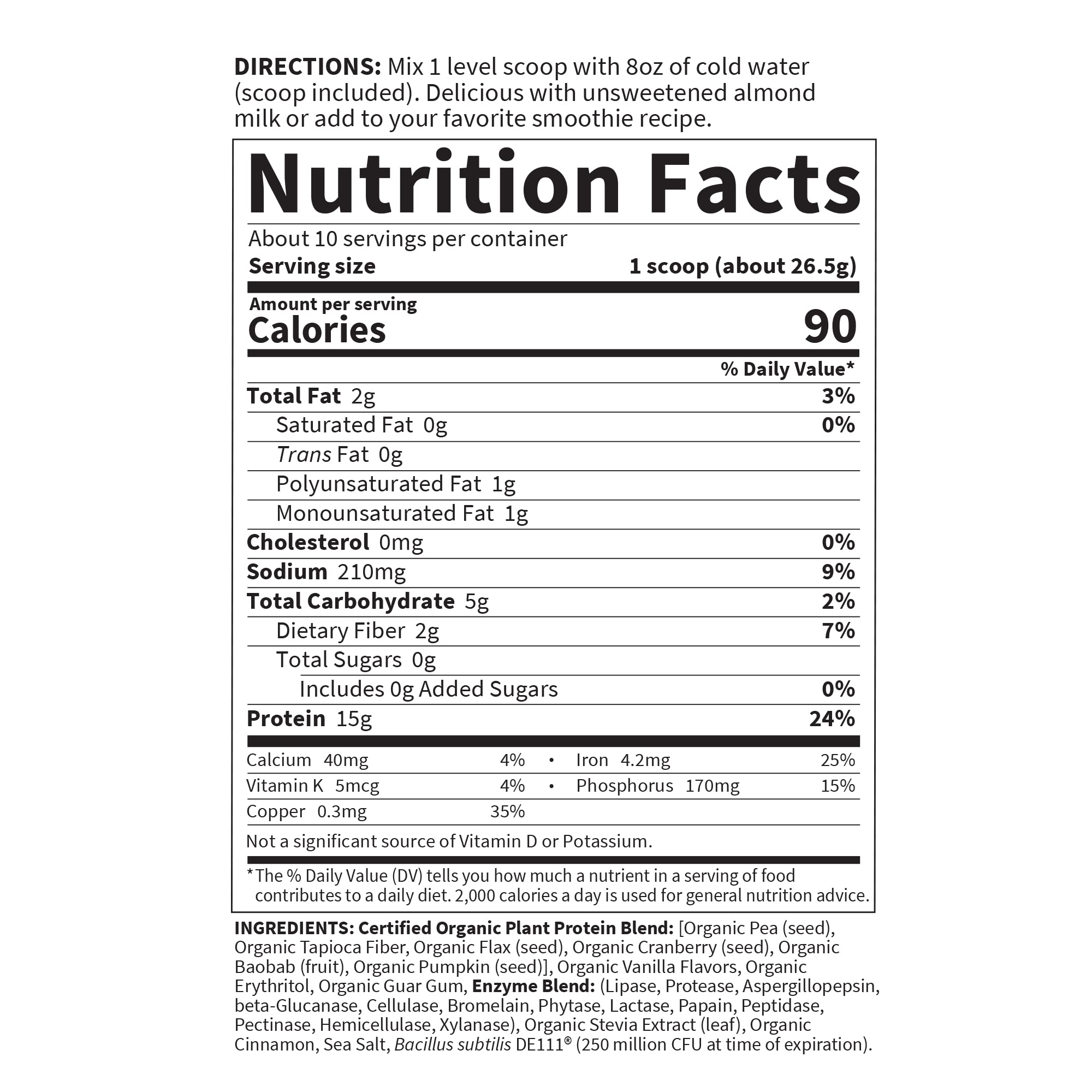 Garden of Life Organic Plant Based Protein Powder - Smooth Vanilla, Vegan, Grain Free - AB Mystery