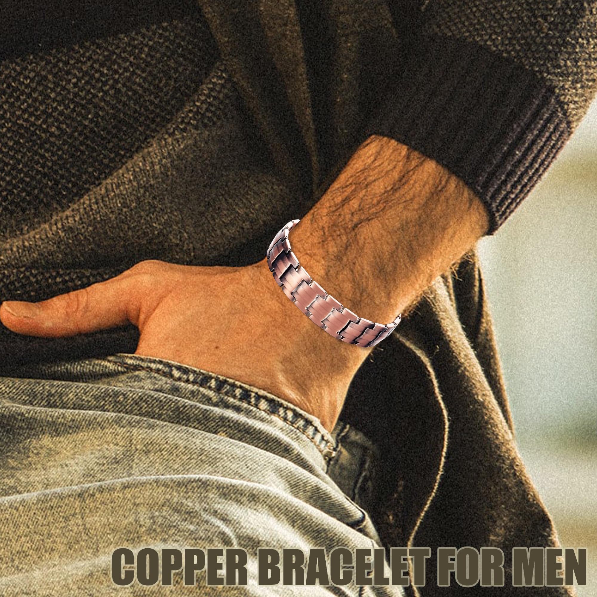 MagVIVACE Copper Bracelet for Men, Magnetic Bracelet with 3500 Gauss Magnets - AB Mystery