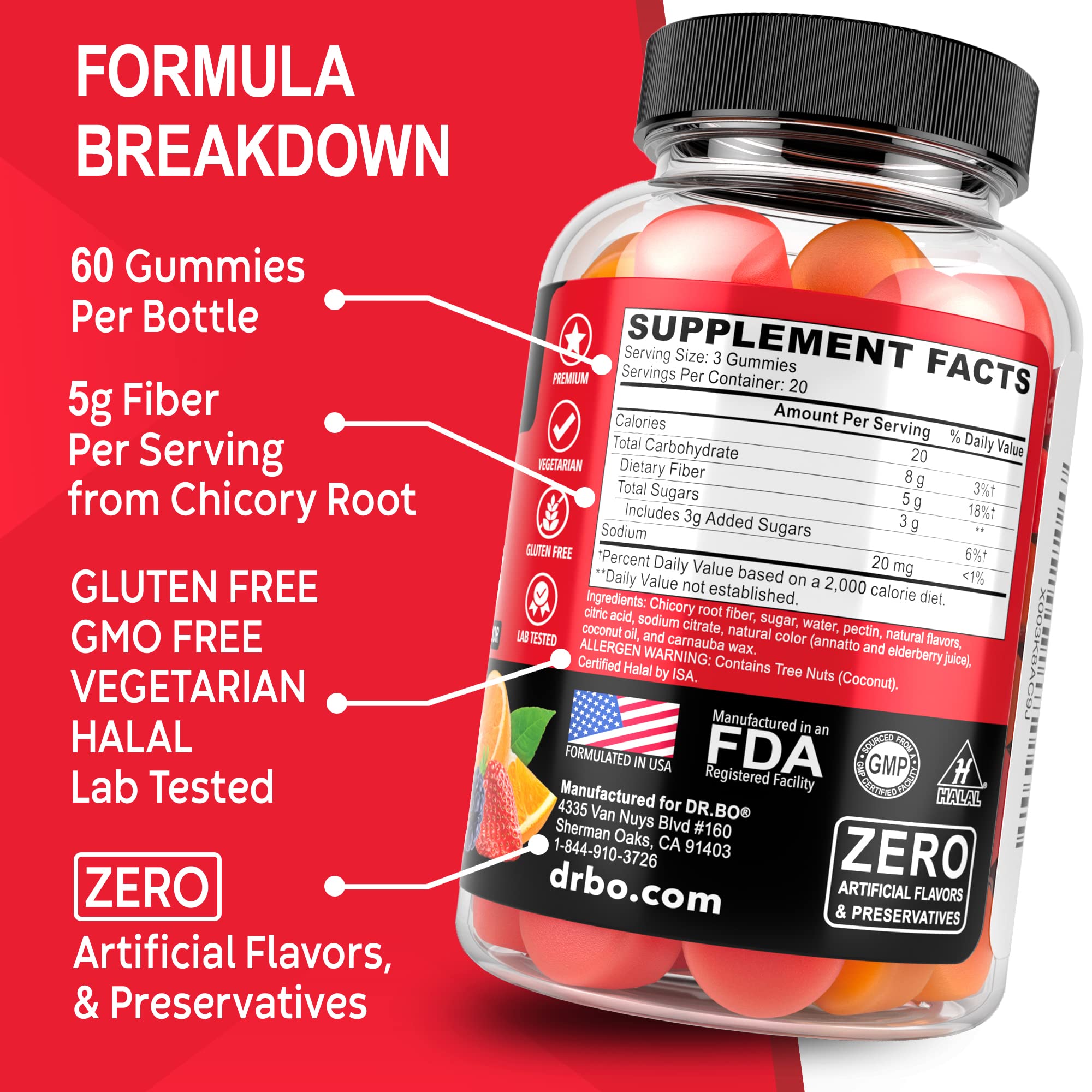 Fiber Gummies for Adults & Kids - Tasty Gummy Prebiotic Fiber Supplement for Max Digest - AB Mystery