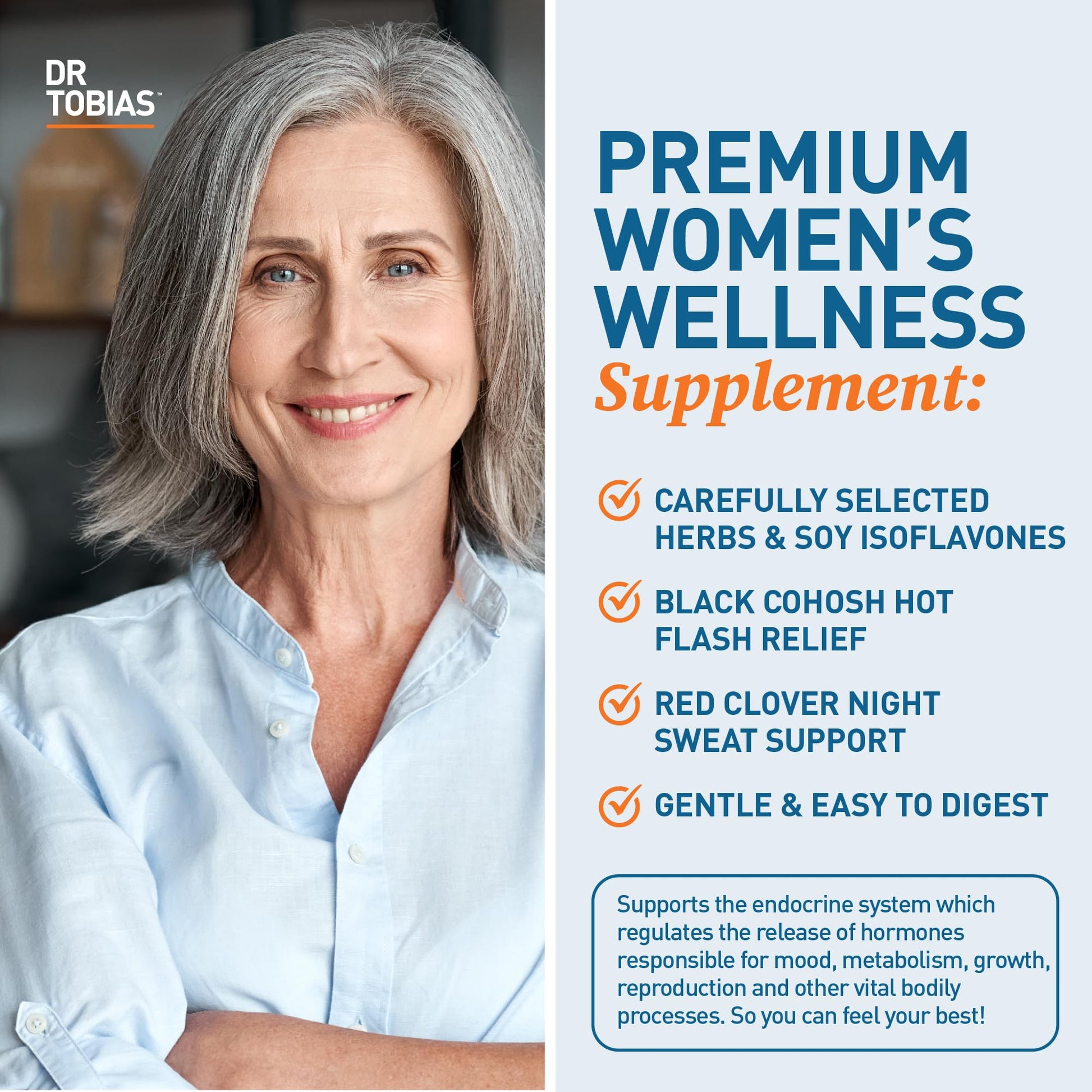 Dr. Tobias Menopause Relief Supplement with Black Cohosh, Soy Isoflavones, and Don Quai - AB Mystery