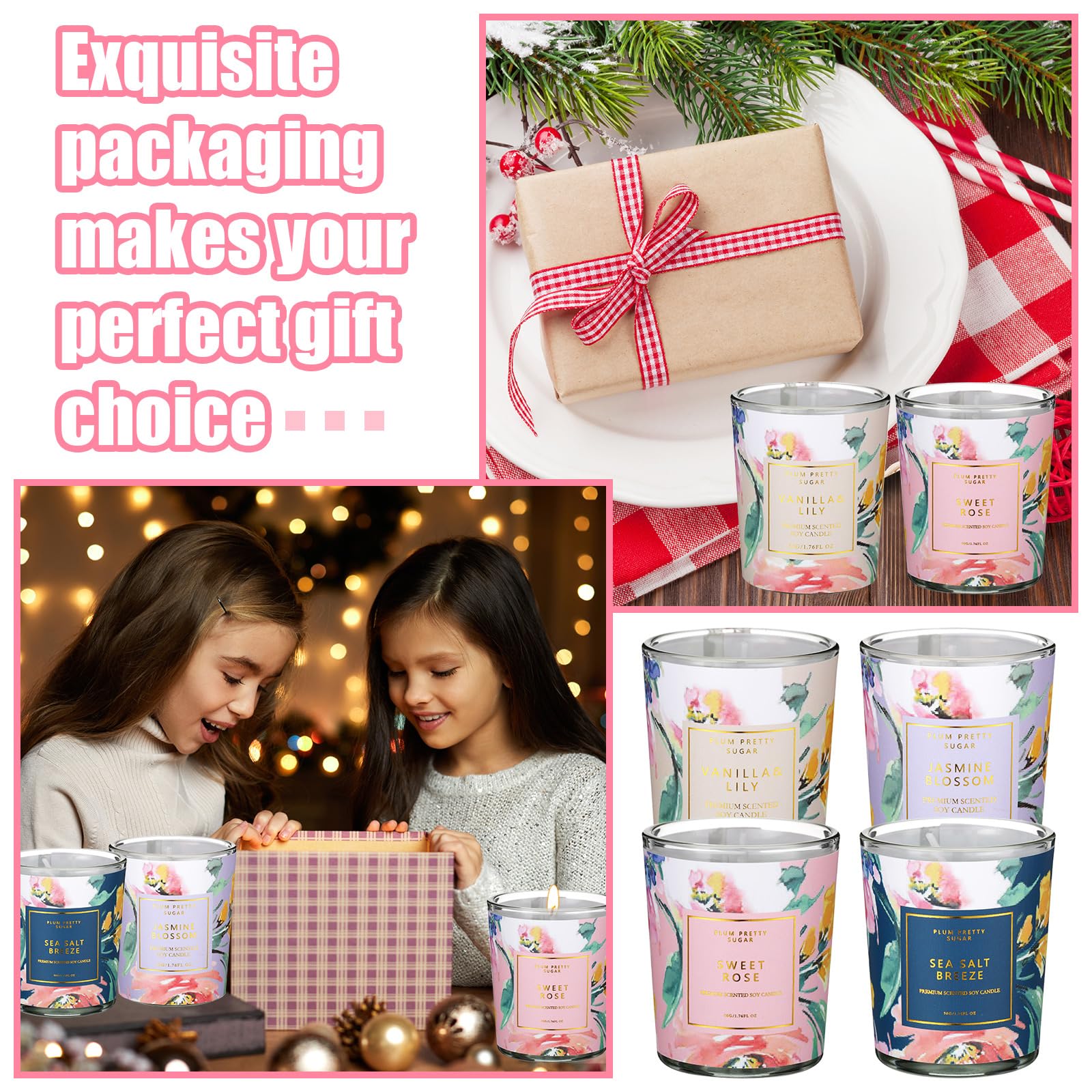 MTLEE 24 Pcs Candles for Home Scented Candle Gifts for Women Bulk 8 Long Lasting Aromatherapy Jar - AB Mystery