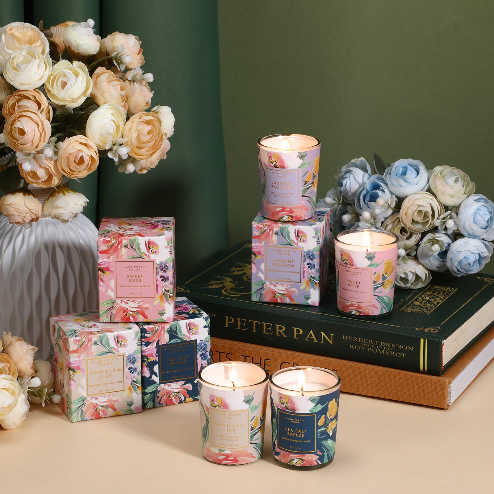 MTLEE 24 Pcs Candles for Home Scented Candle Gifts for Women Bulk 8 Long Lasting Aromatherapy Jar - AB Mystery