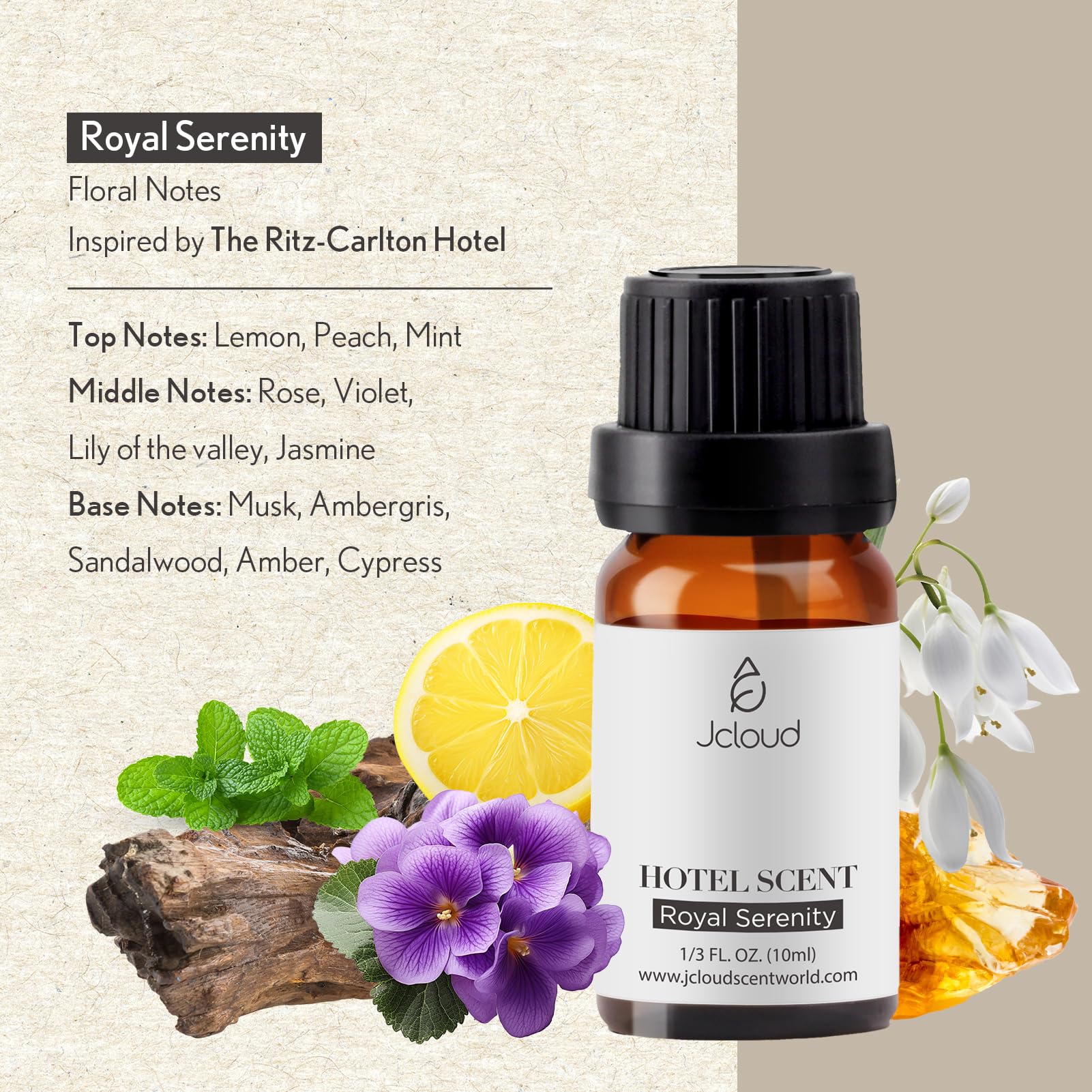 JCLOUD Royal Serenity Essential Oil Inspired by Ritz-Carlton Hotel | Hotel Collection - Pure Aromatherapy - AB Mystery