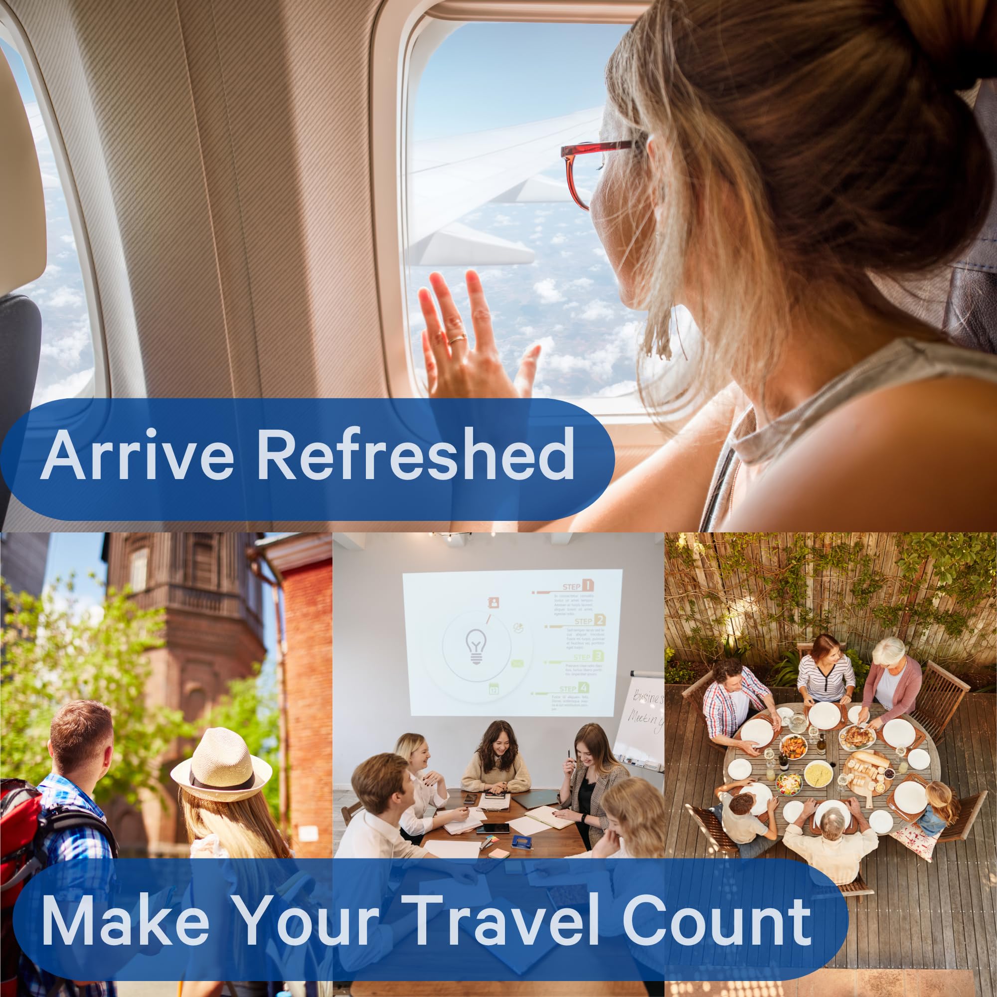 1Above Jet Lag Relief Tablets - Citrus-Flavored Effervescent Multivitamin with Pycnogenol Travel Supplement for Hydration, Energy - AB Mystery