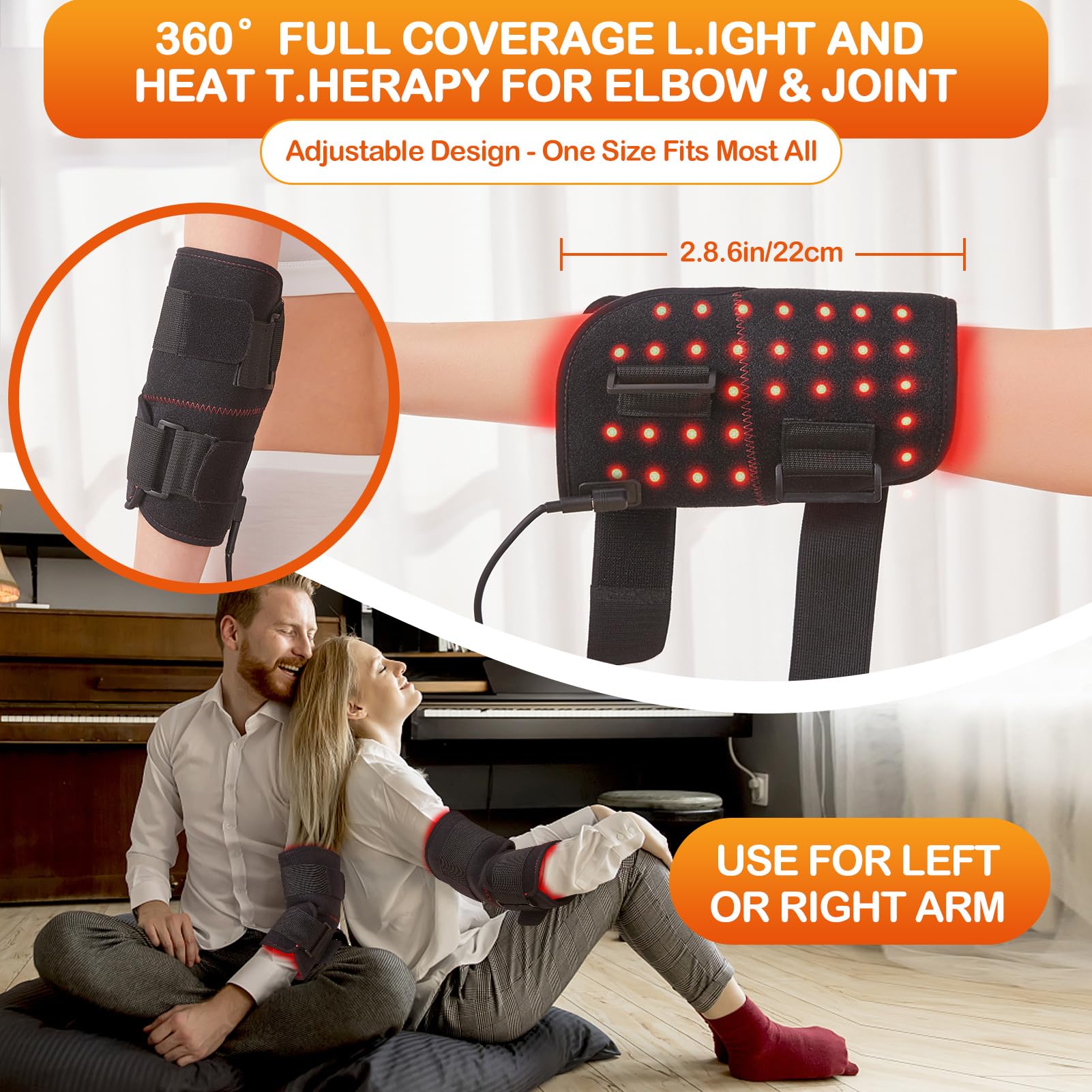 JOBYNA Red and I.nfrared L.ight T.herapy for Elbow Wrap, 850nm Near I.nfrared L.ight & 660nm - AB Mystery