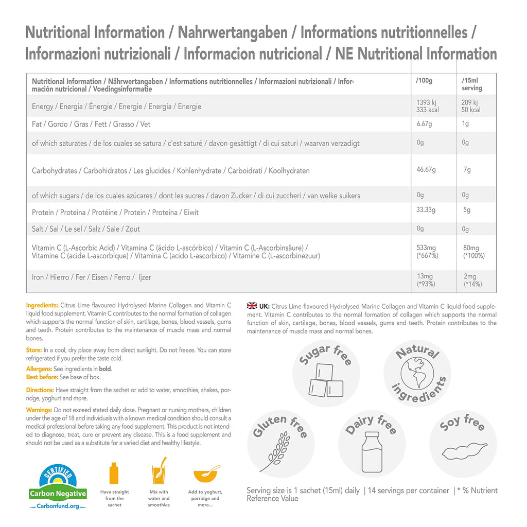 Zooki 5000mg Marine Collagen Liquid Sachets | Hydrolysed Marine Collagen Peptides - AB Mystery