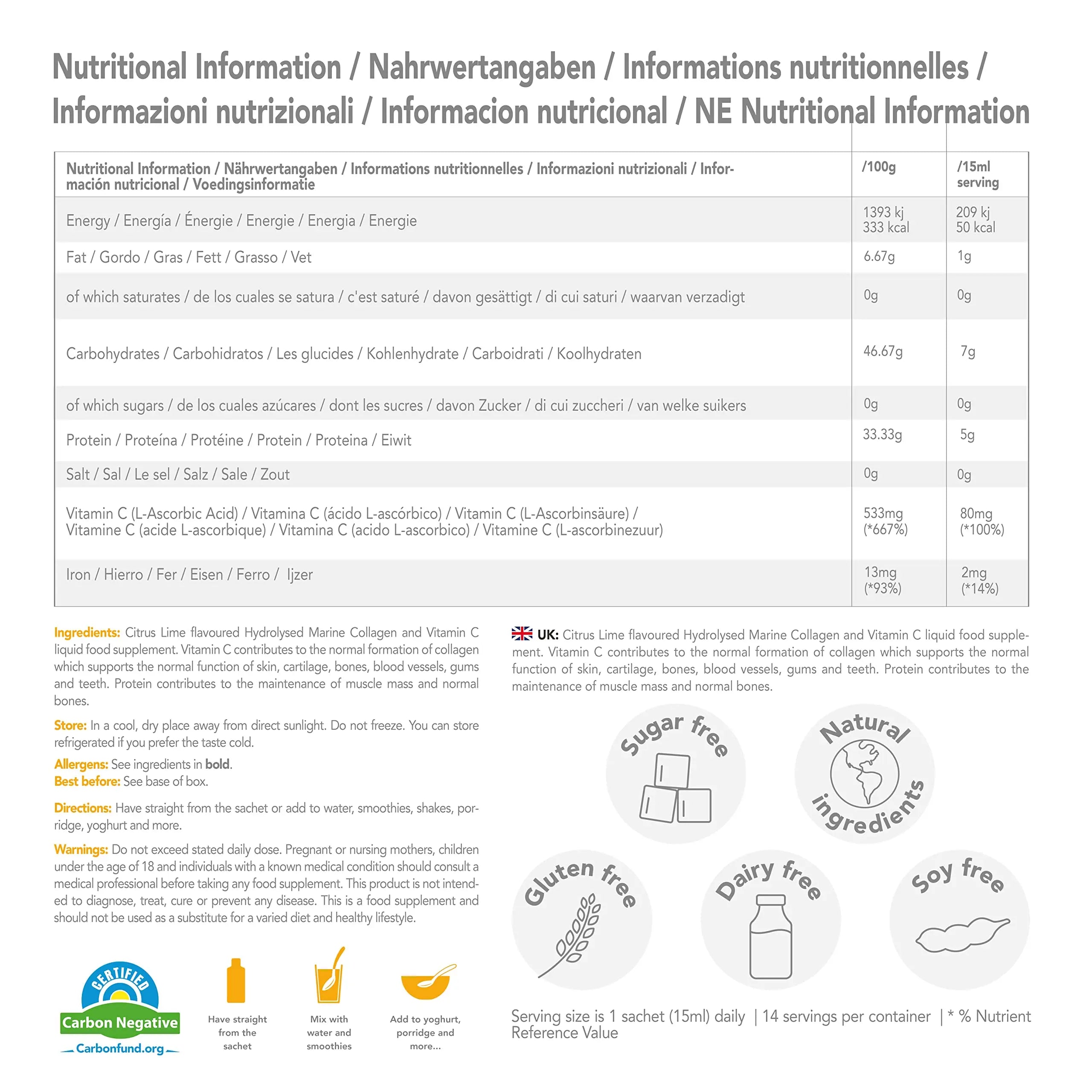 Zooki 5000mg Marine Collagen Liquid Sachets | Hydrolysed Marine Collagen Peptides - AB Mystery