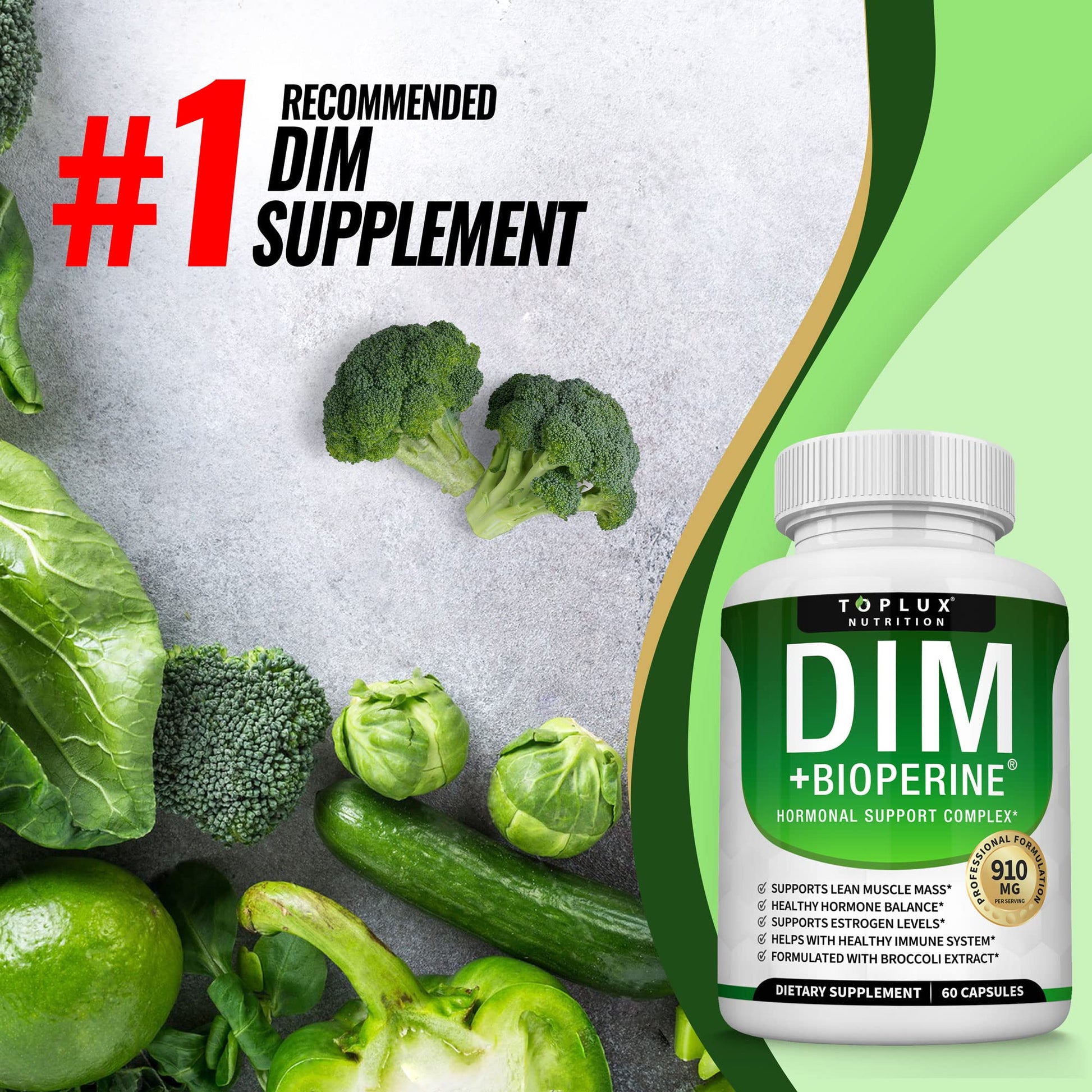 Dim Supplement 910 mg Plus BioPerine Complex - Diindolylmethane to Support Hormone Balance - AB Mystery