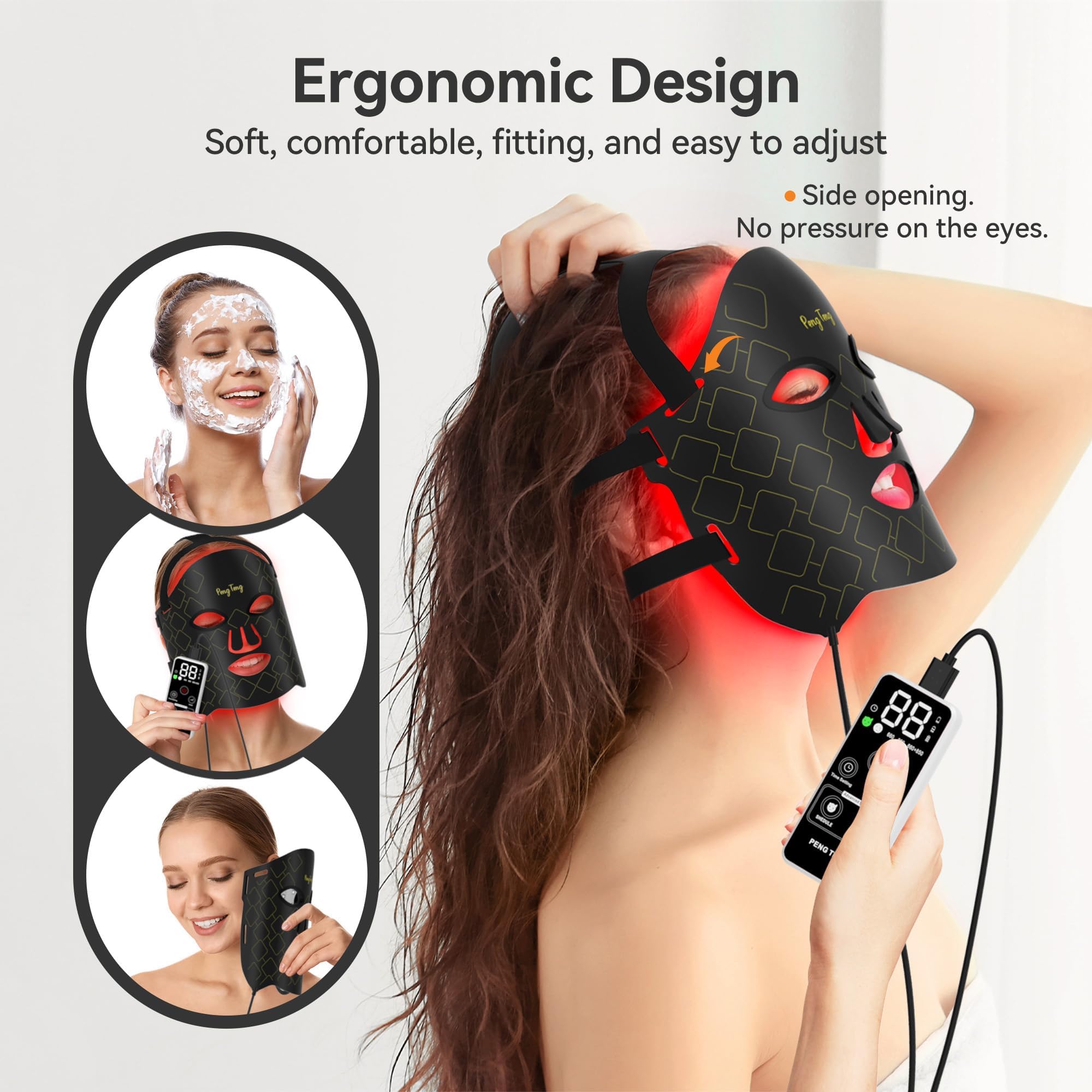 Peng Teng Red Light Therapy for Face, 660NM and 850NM,Innovative use of Monitoring,red Light Therapy Masks - AB Mystery