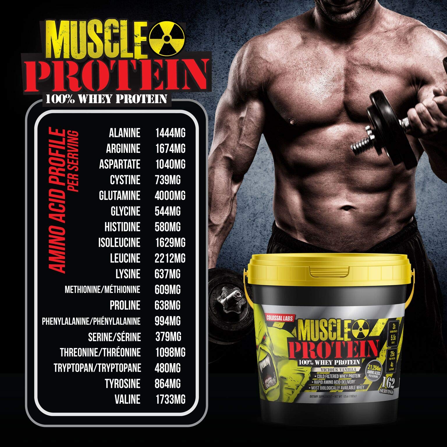 COLOSSAL LABS Muscle Protein Whey Powder [12 lbs/Pack of 1]–Chocolate Protein - AB Mystery