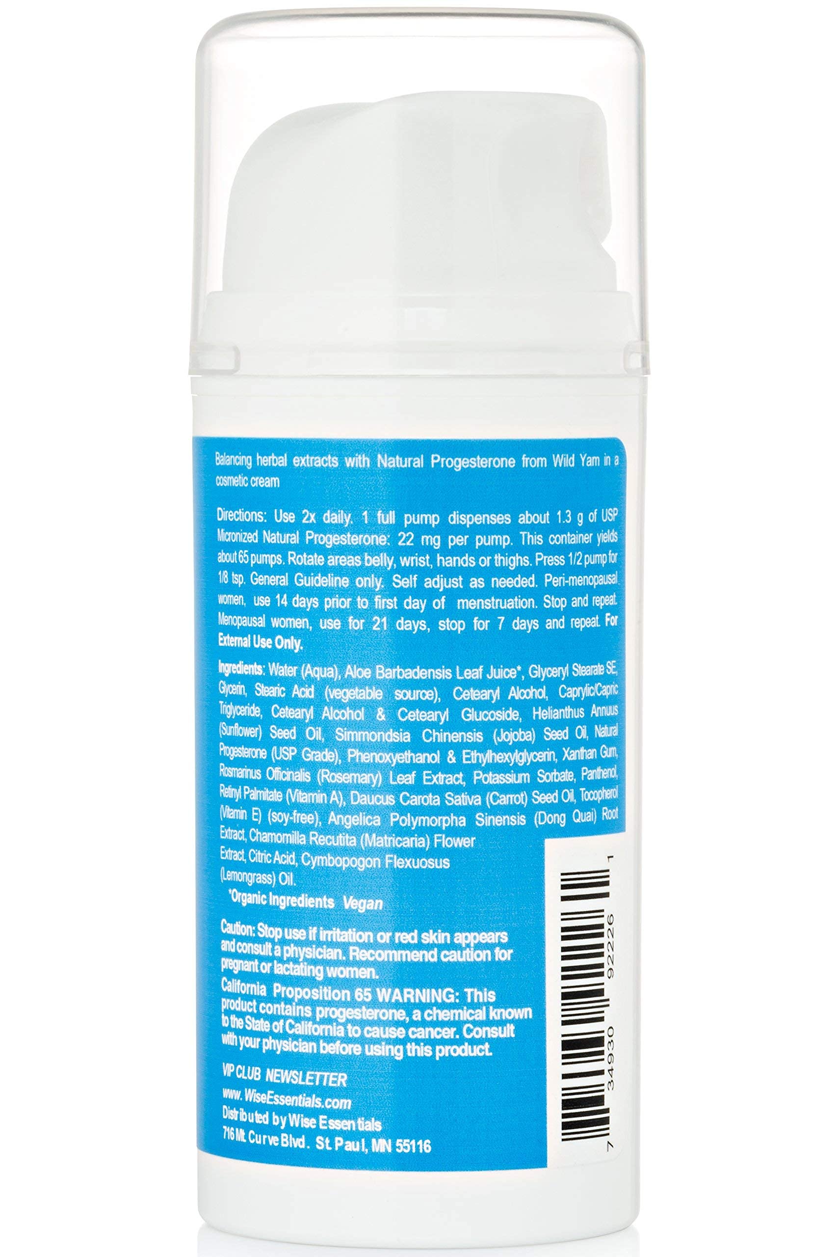 Wise Essentials Femarone Progesterone (Bioidentical) Cream for Midlife Balance is made from Wild Yam - AB Mystery