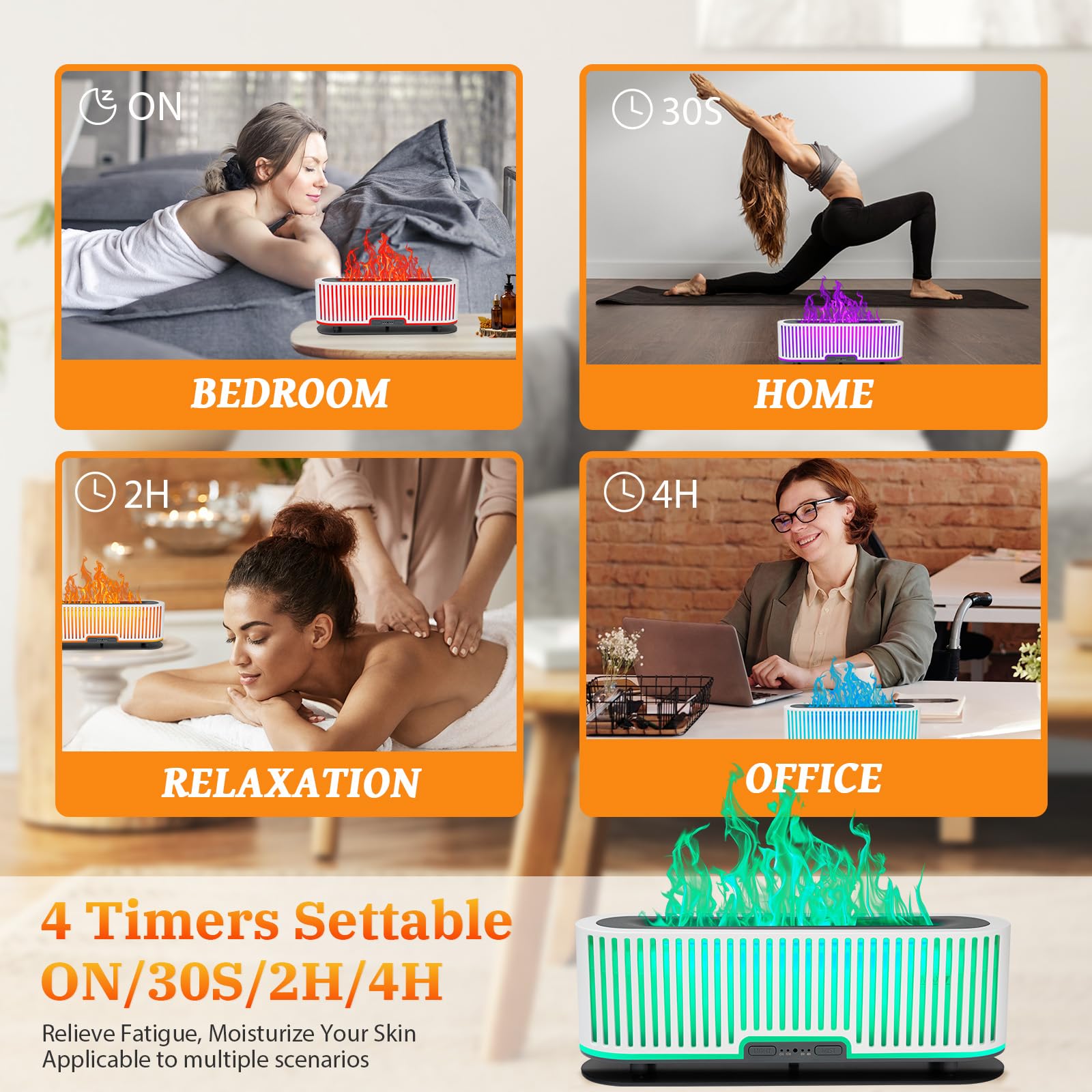 Comfynest Colorful Flame Air Aroma Diffuser Humidifier 7 Flame Colors,200ml Essential Oil - AB Mystery