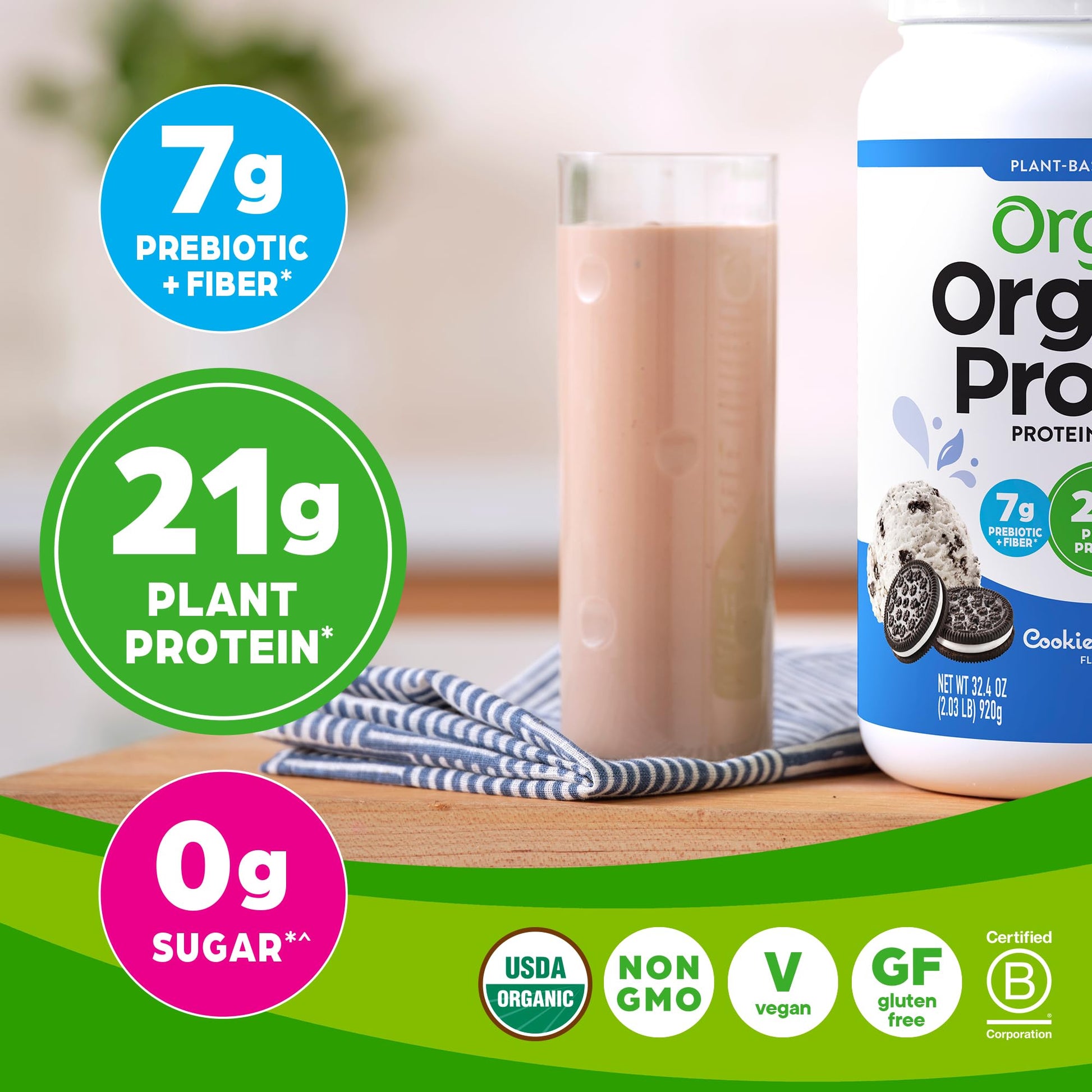 Orgain Organic Vegan Protein Powder, Cookies and Cream - 21g Plant Based Protein - AB Mystery