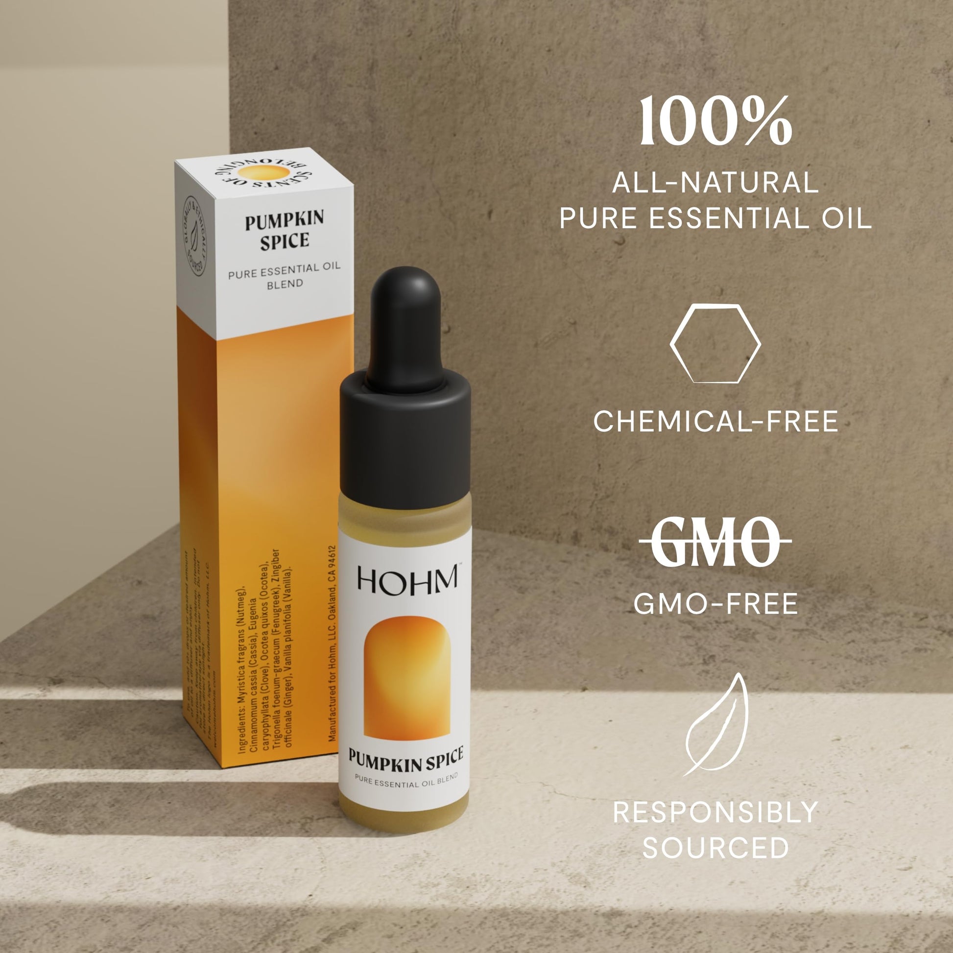 Hohm Pumpkin Spice Essential Oil Blend - Natural, Pure Essential Oil for Your Home Diffuser - AB Mystery