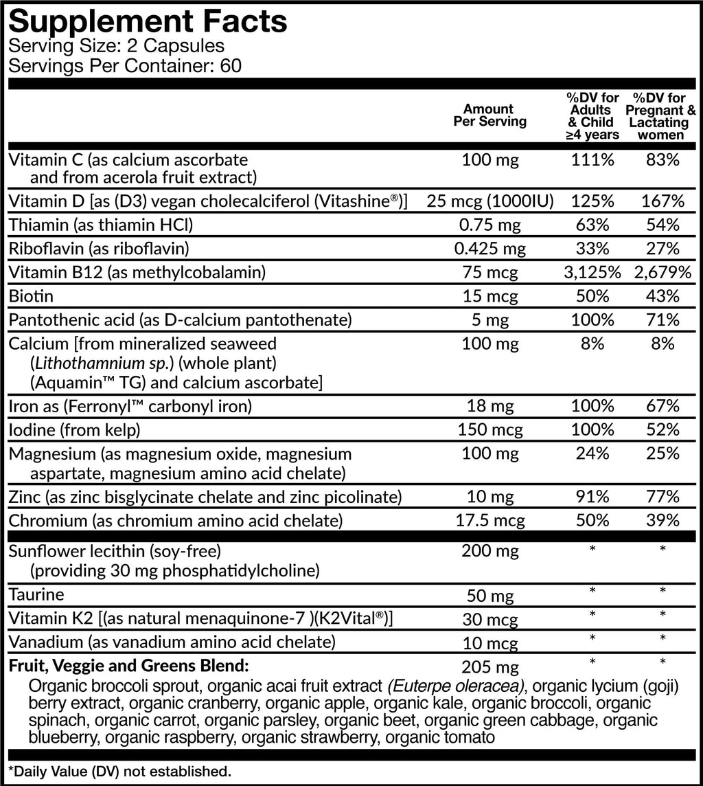 Dr. Fuhrman's Gentle Prenatal Multivitamin & Mineral Supplement with Iron - 120 capsules Dr. Fuhrman