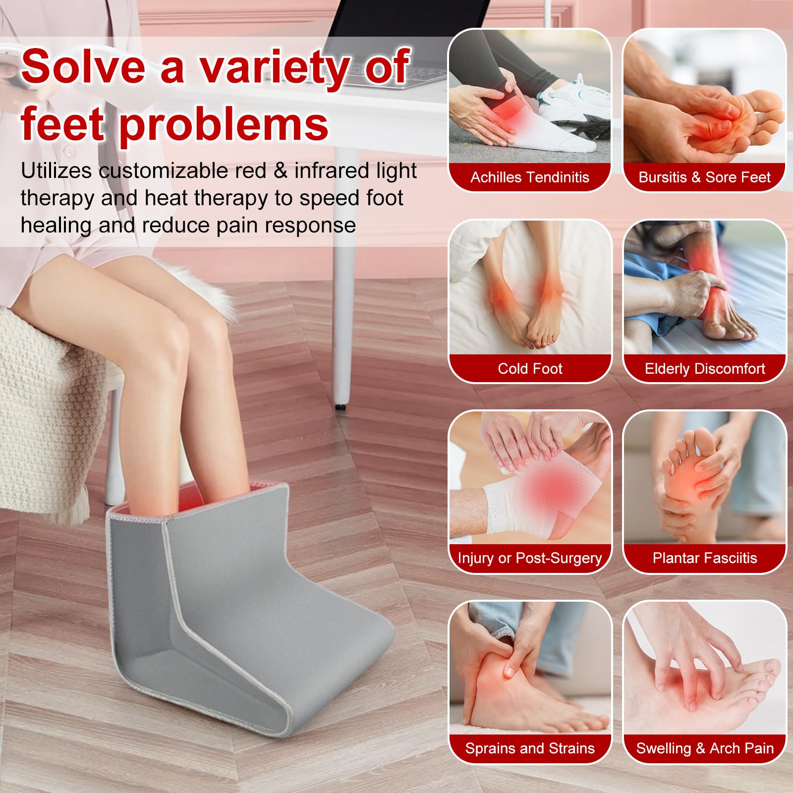 Red Light Therapy Boot for Feet, Infrared Light Therapy Slipper for Perfect Foot Care, Ideal for Ankle - AB Mystery