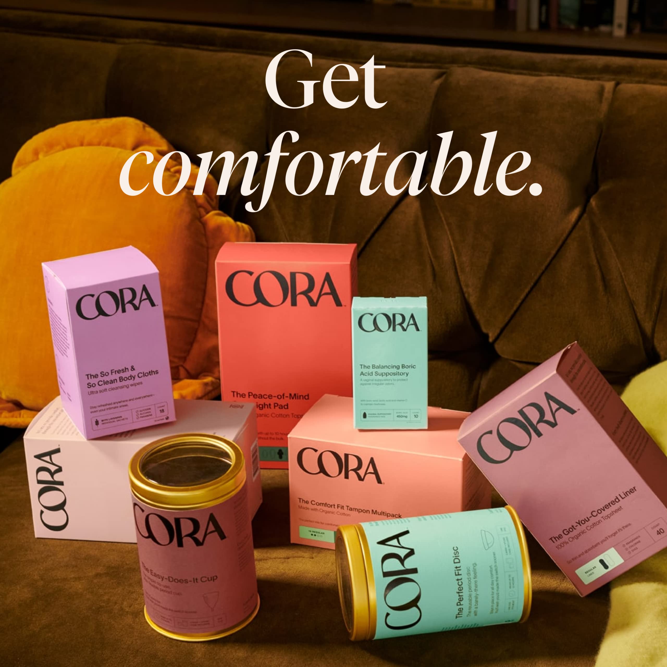 Cora 100% Organic Cotton Non-Applicator Tampons | Ultra-Absorbent, Unscented, Natural, Non-Toxic - AB Mystery