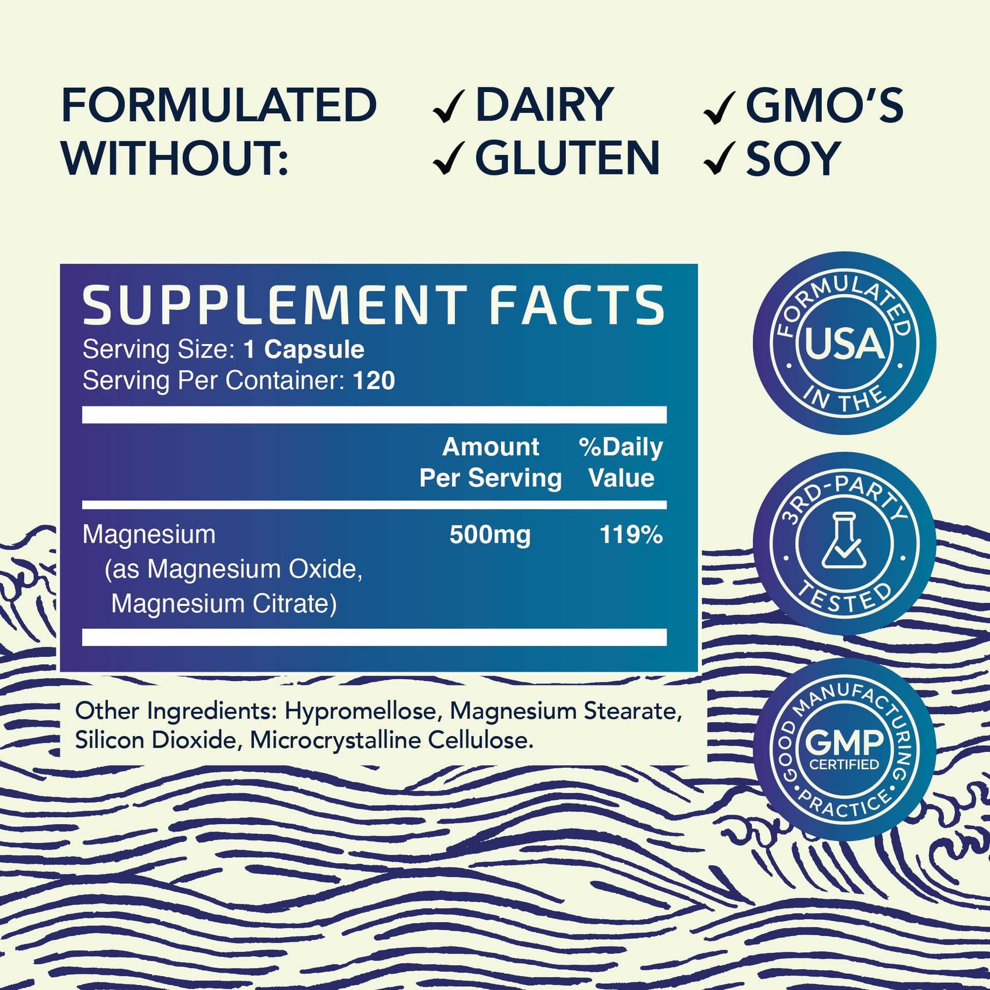 Magnesium Citrate Complex | 500 MG | High Absorption Formula | Calm, Relaxation - AB Mystery