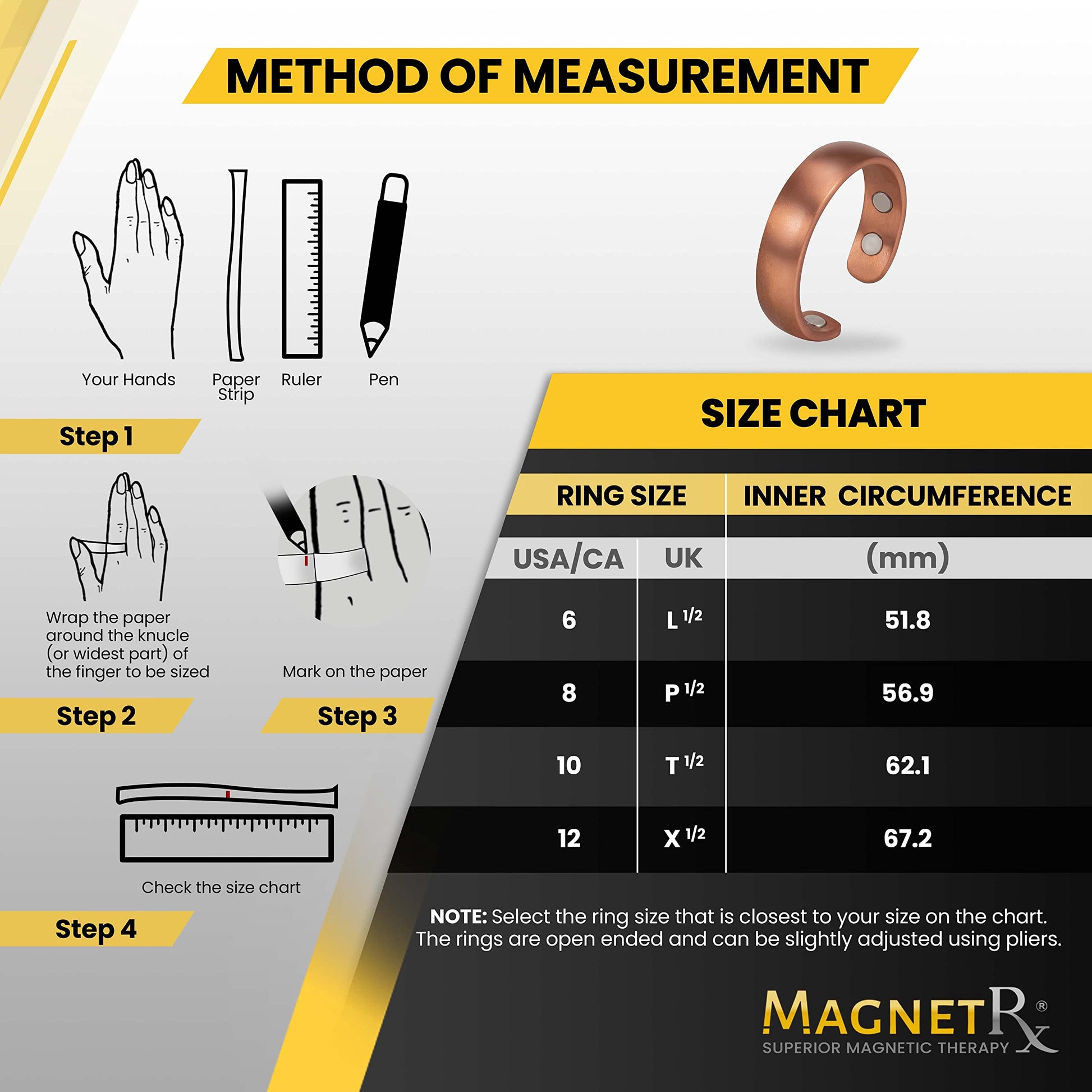 MagnetRX® Magnetic Copper Ring – Elegant Magnetic Rings – Copper Rings for Women & Men - AB Mystery