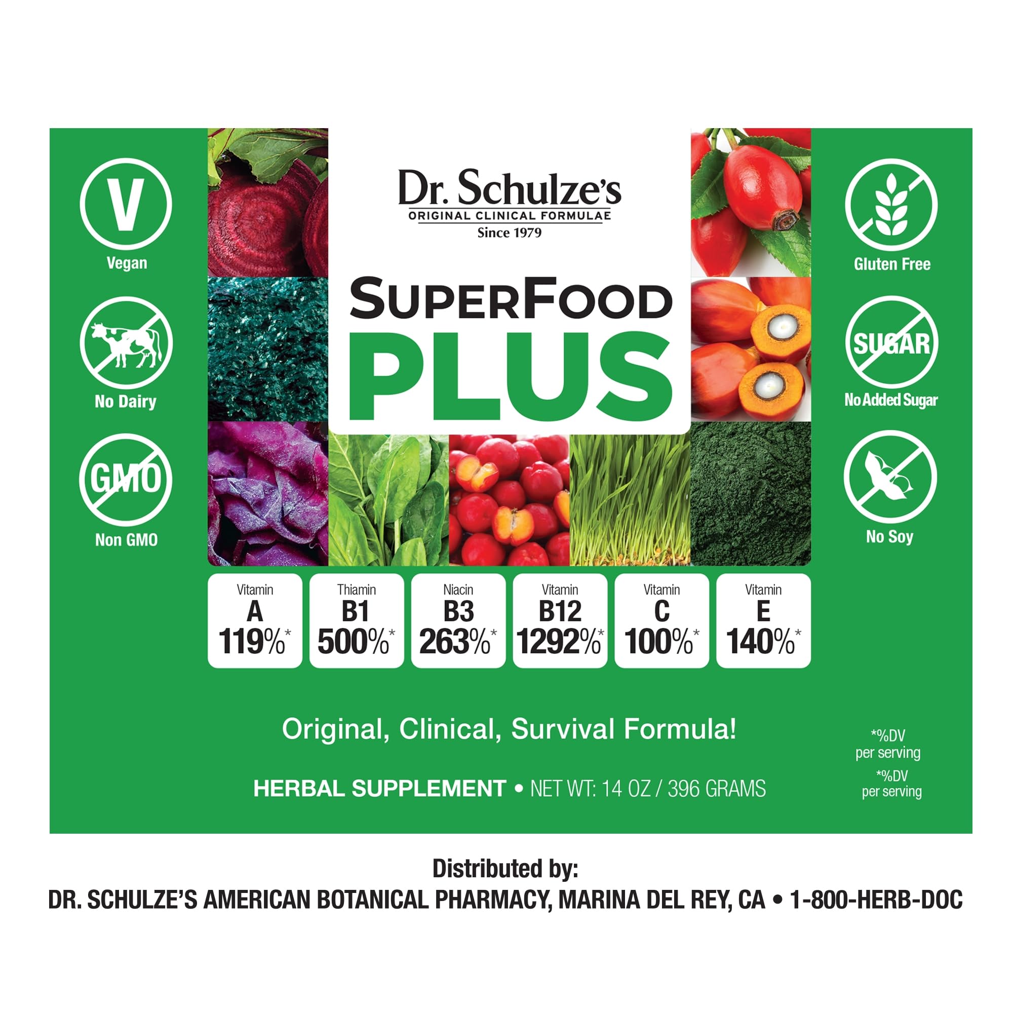 Dr. Schulze’s SuperFood Plus | Vitamin and Mineral Herbal Concentrate | Daily Nutrition - AB Mystery