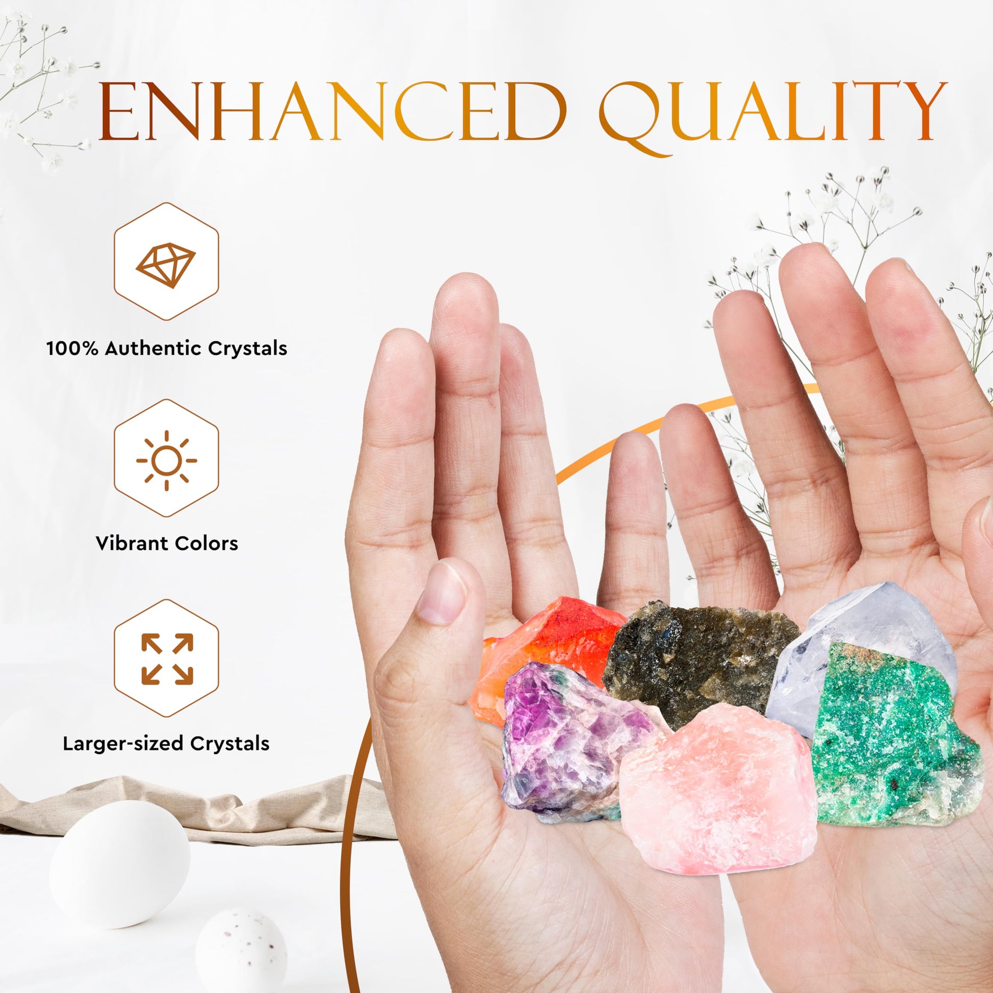 Wyspell Cancer Crystal Set - 6 Raw Cancer Crystals and Healing Stones - Cancer Zodiac Gifts for Women - AB Mystery