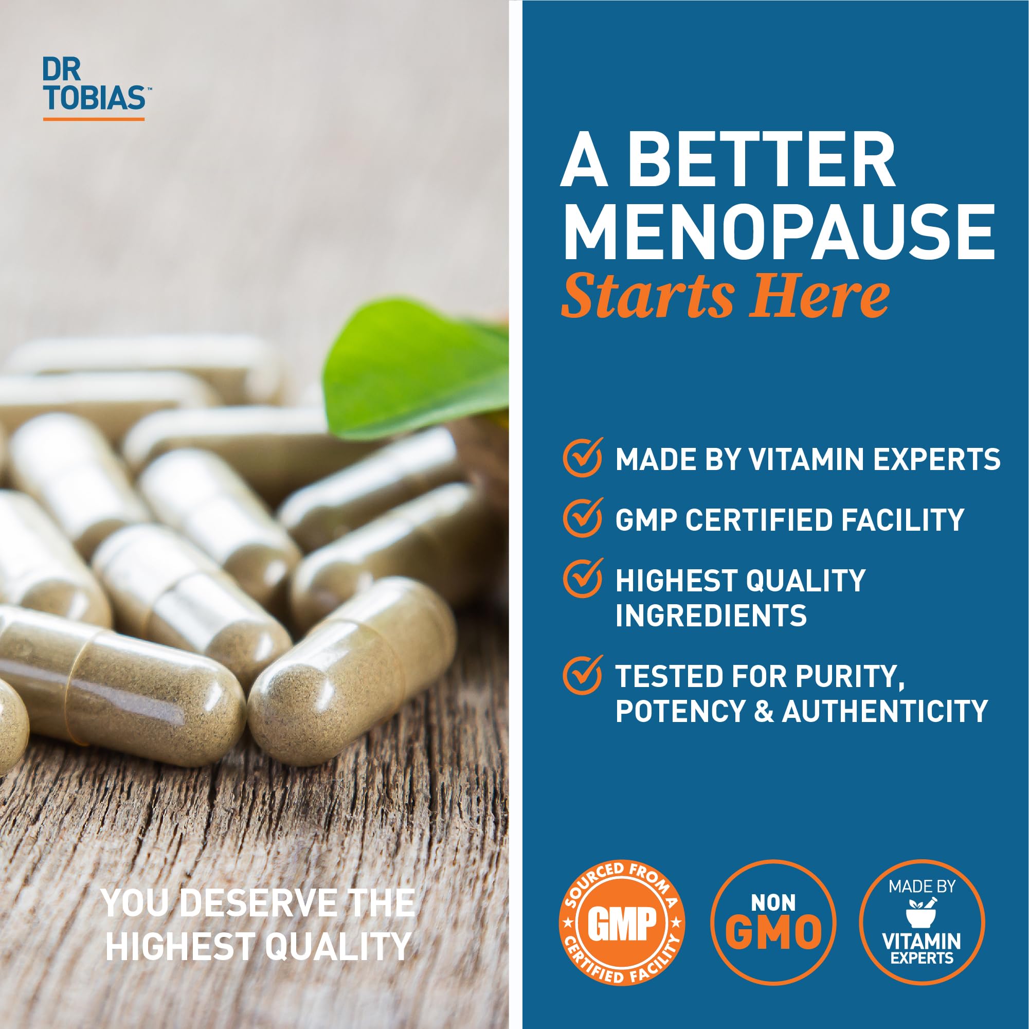 Dr. Tobias Menopause Relief Supplement with Black Cohosh, Soy Isoflavones, and Don Quai - AB Mystery