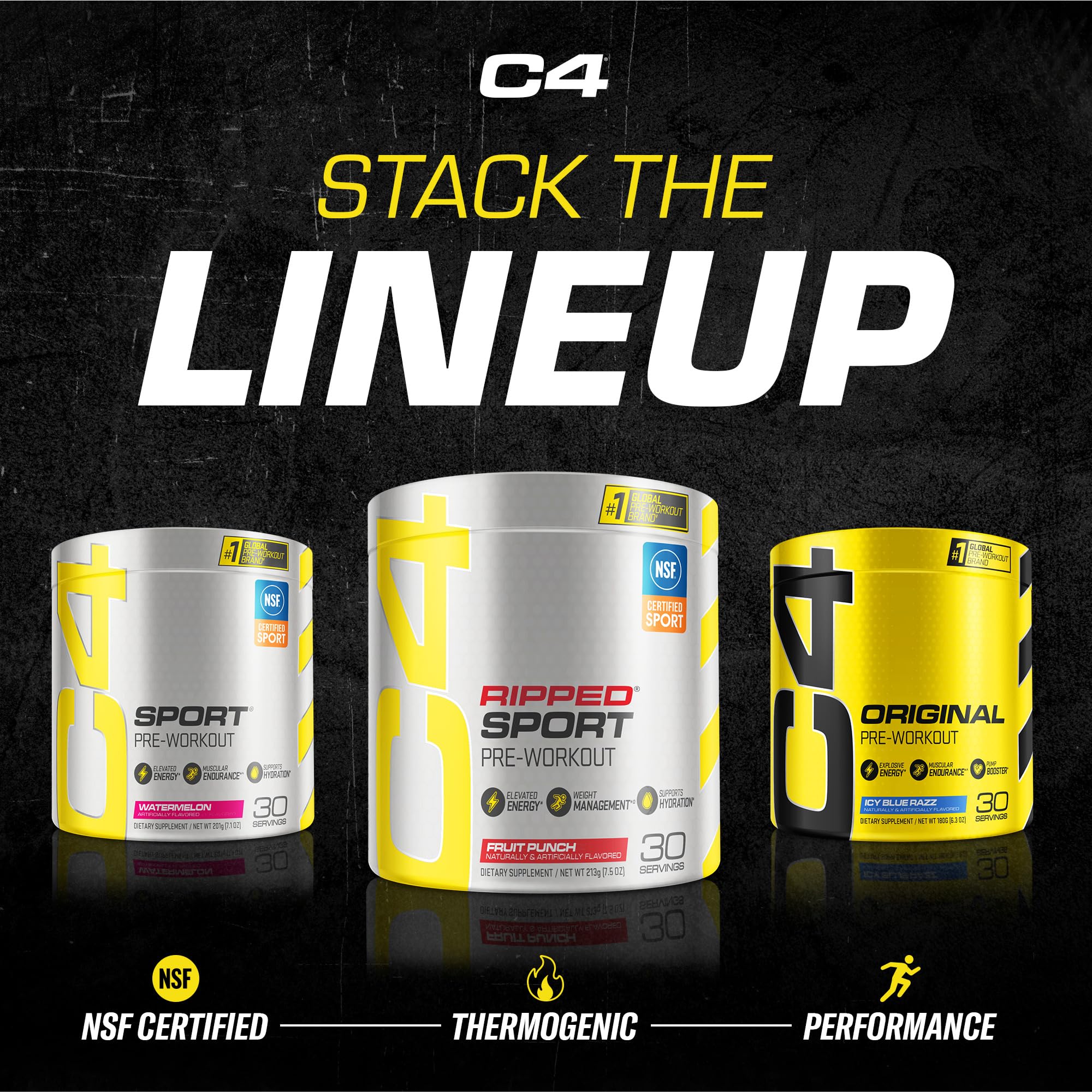 C4 Ripped Sport Pre Workout Powder Fruit Punch - NSF Certified for Sport + Sugar Free - AB Mystery
